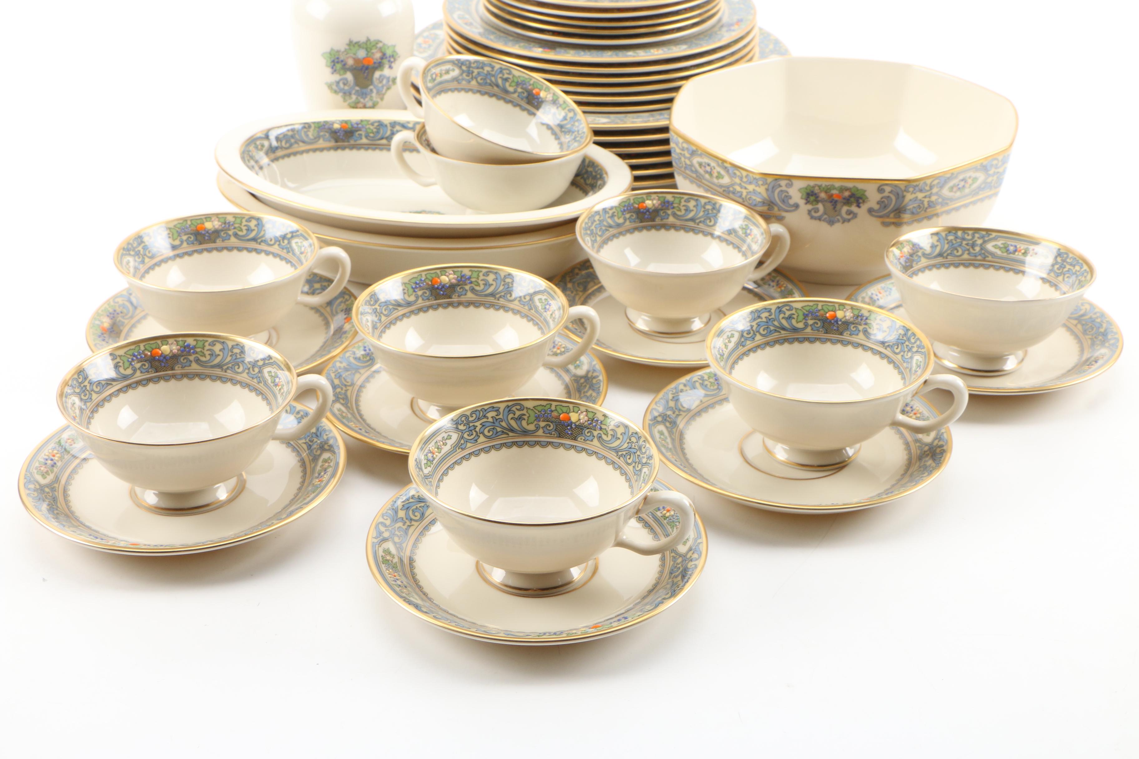 Lenox "Autumn" Bone China Dinnerware and Vase, Mid/Late 20th Century