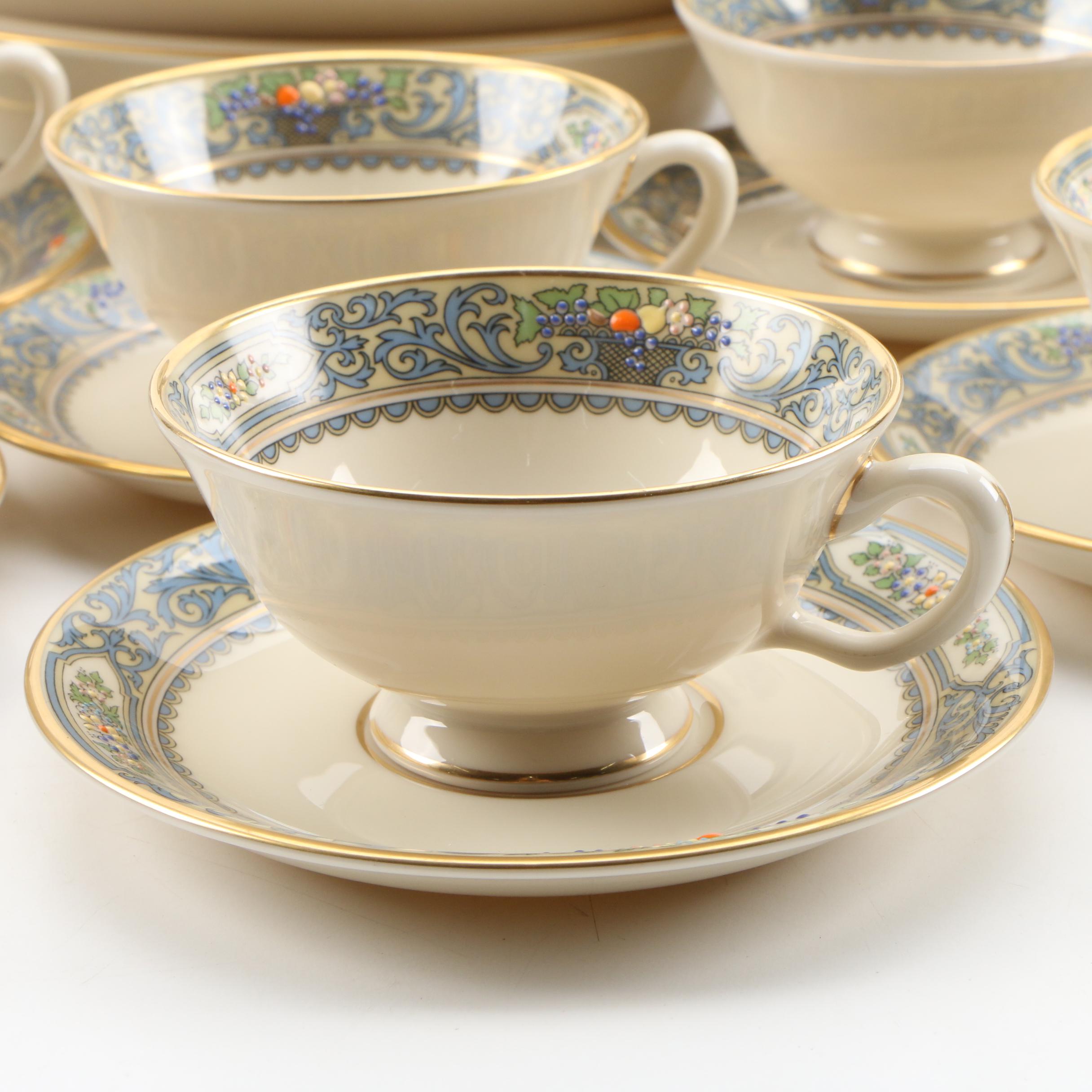 Lenox "Autumn" Bone China Dinnerware and Vase, Mid/Late 20th Century