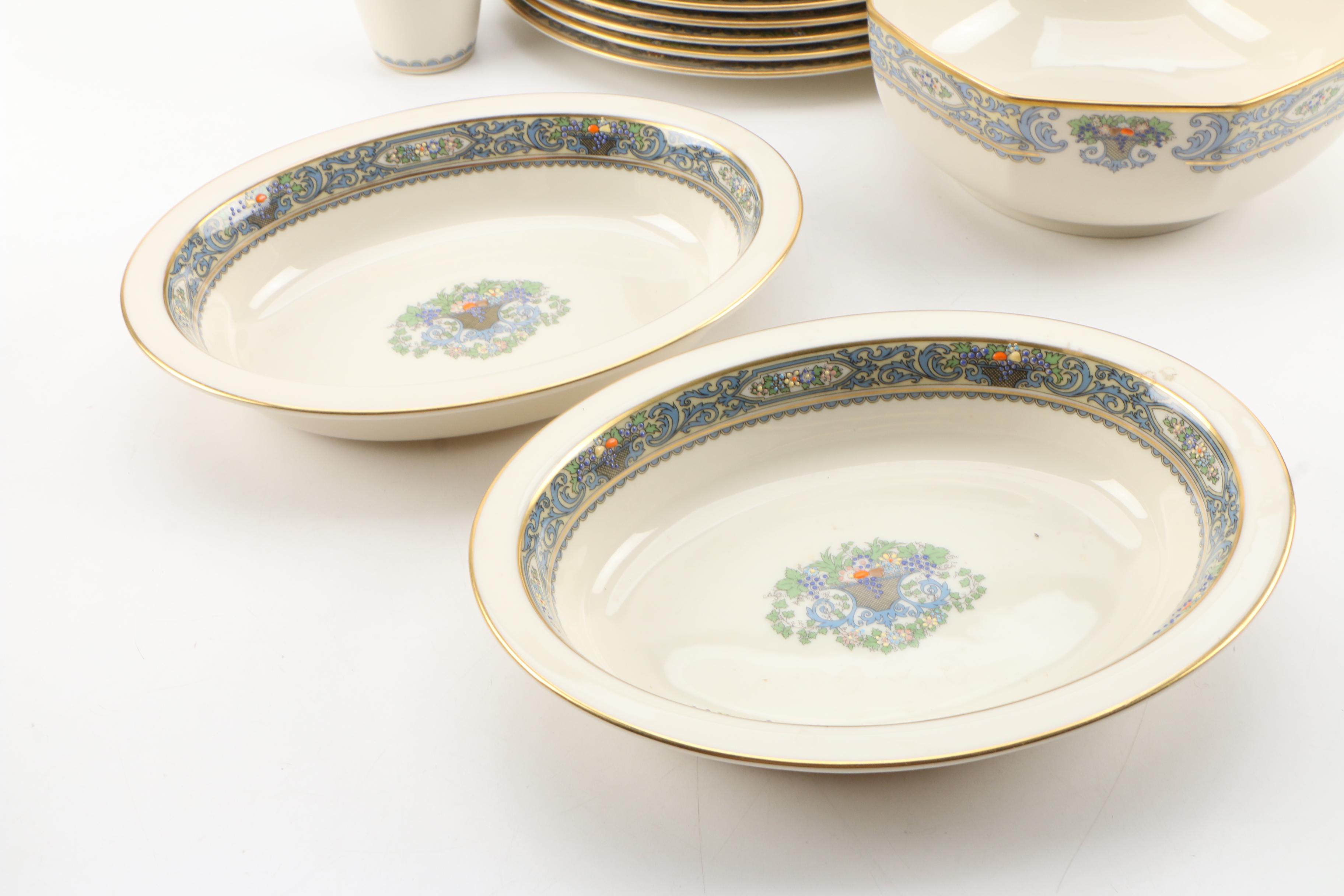 Lenox "Autumn" Bone China Dinnerware and Vase, Mid/Late 20th Century