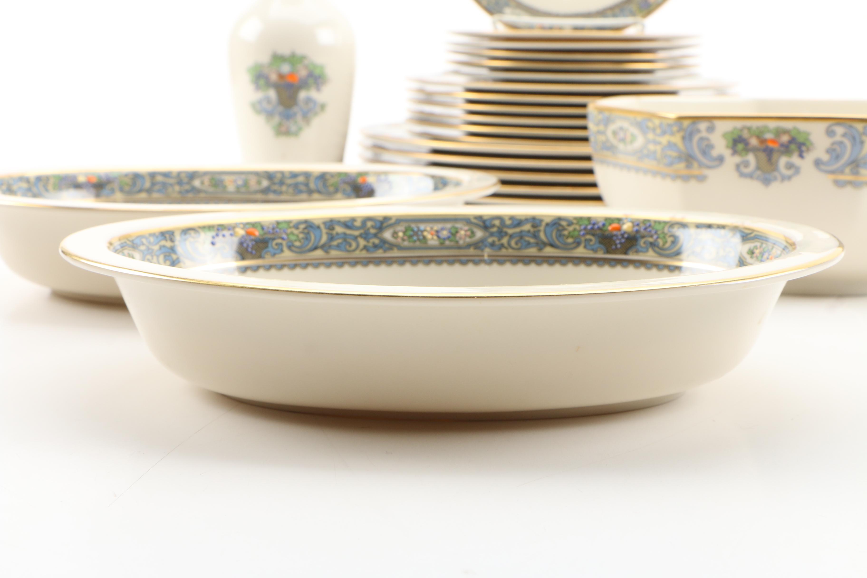 Lenox "Autumn" Bone China Dinnerware and Vase, Mid/Late 20th Century