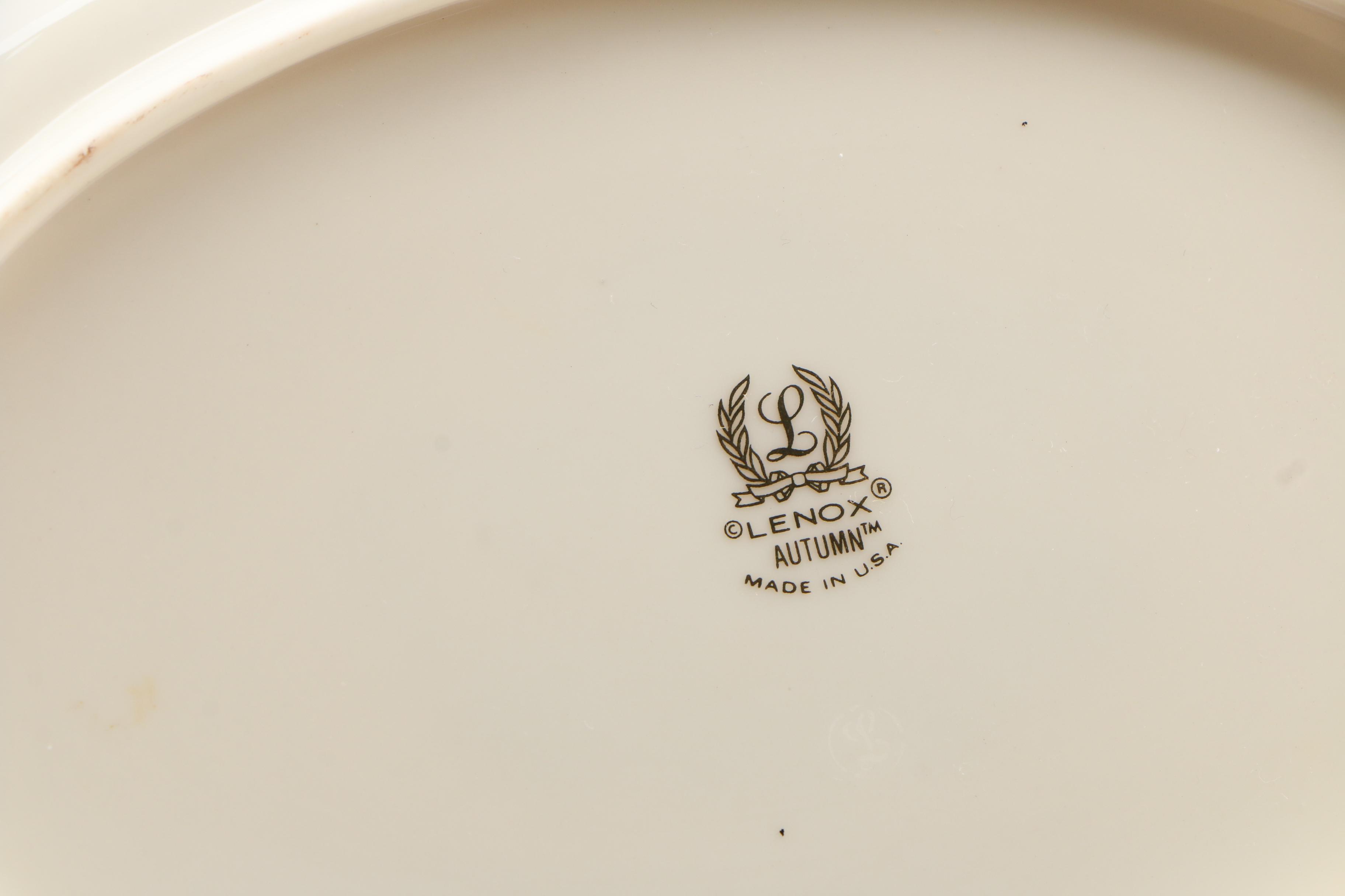 Lenox "Autumn" Bone China Dinnerware and Vase, Mid/Late 20th Century