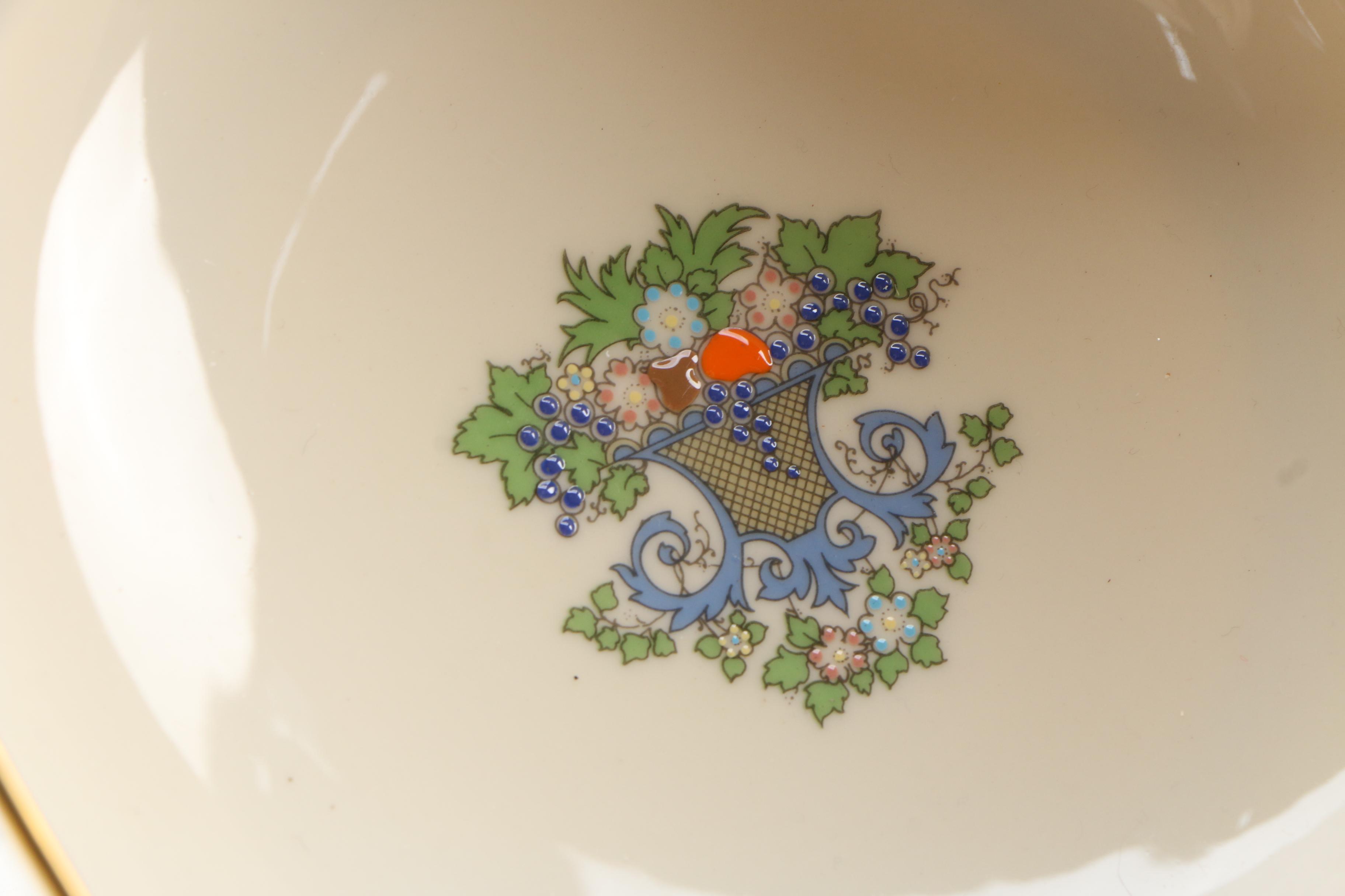 Lenox "Autumn" Bone China Dinnerware and Vase, Mid/Late 20th Century