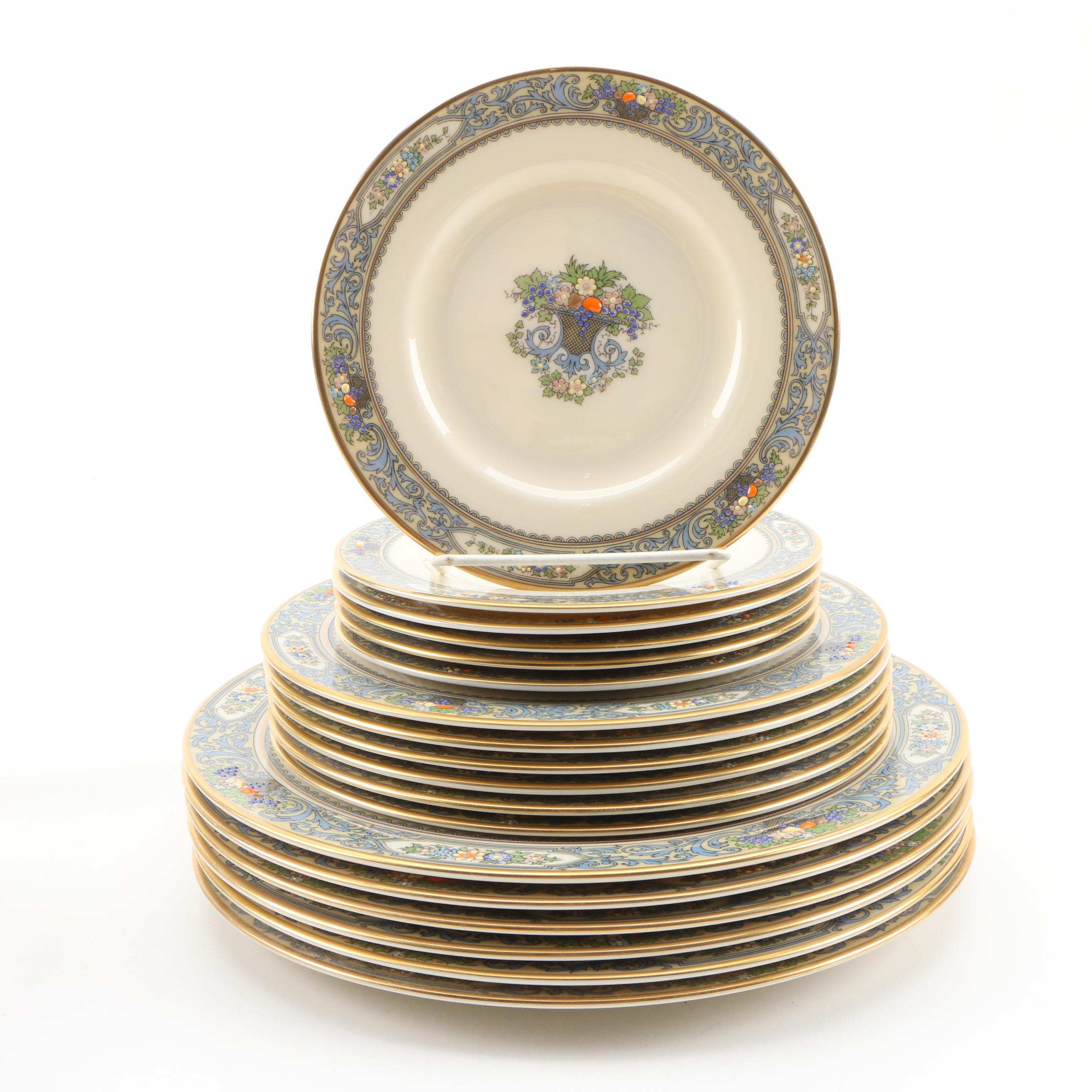 Lenox "Autumn" Bone China Dinnerware and Vase, Mid/Late 20th Century