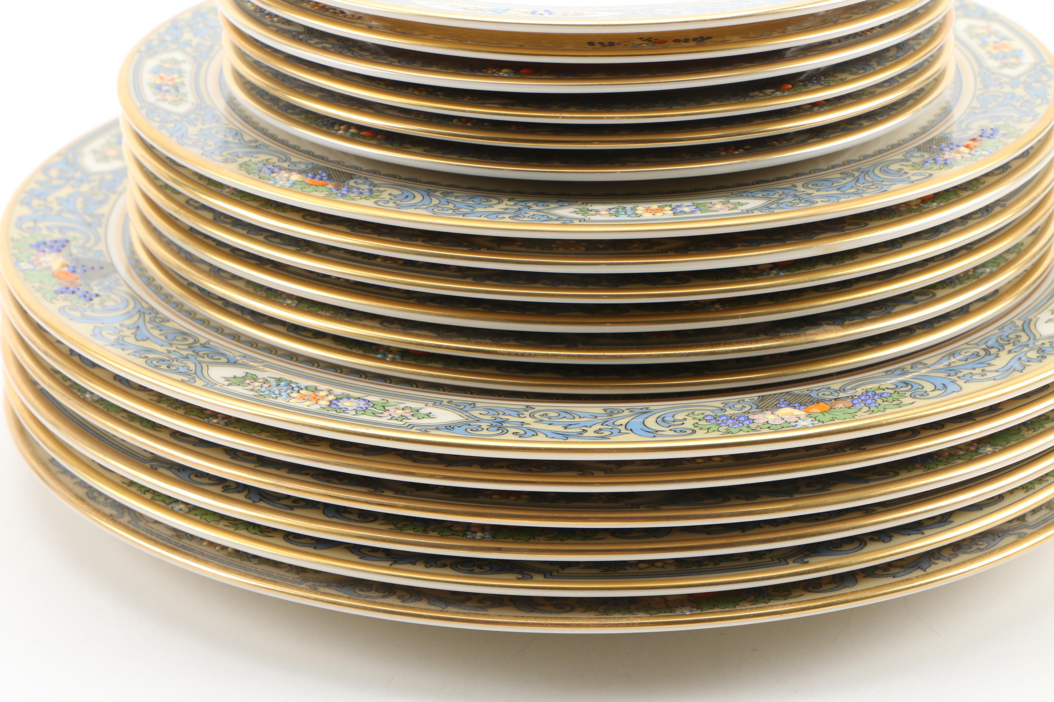 Lenox "Autumn" Bone China Dinnerware and Vase, Mid/Late 20th Century