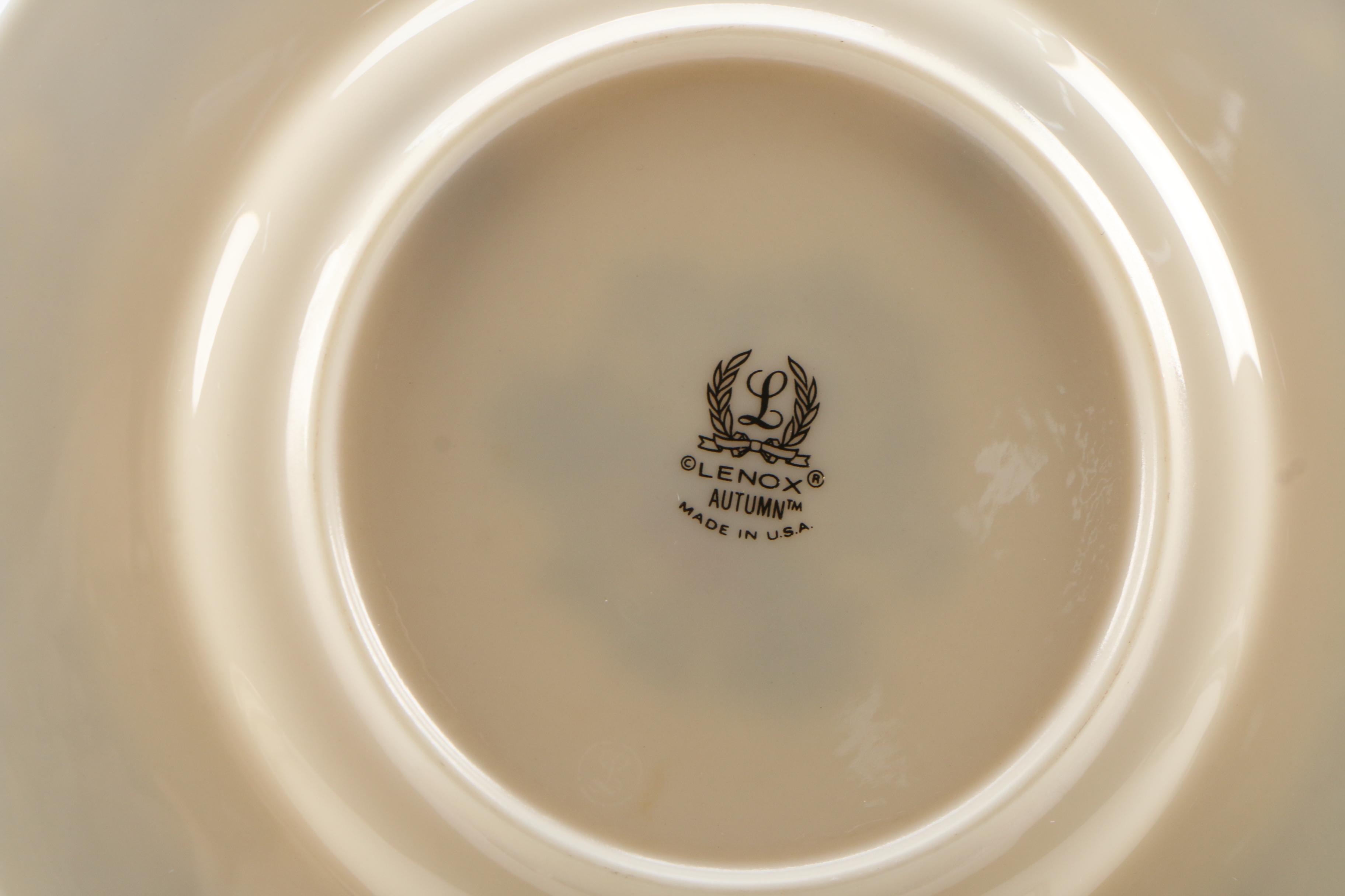 Lenox "Autumn" Bone China Dinnerware and Vase, Mid/Late 20th Century