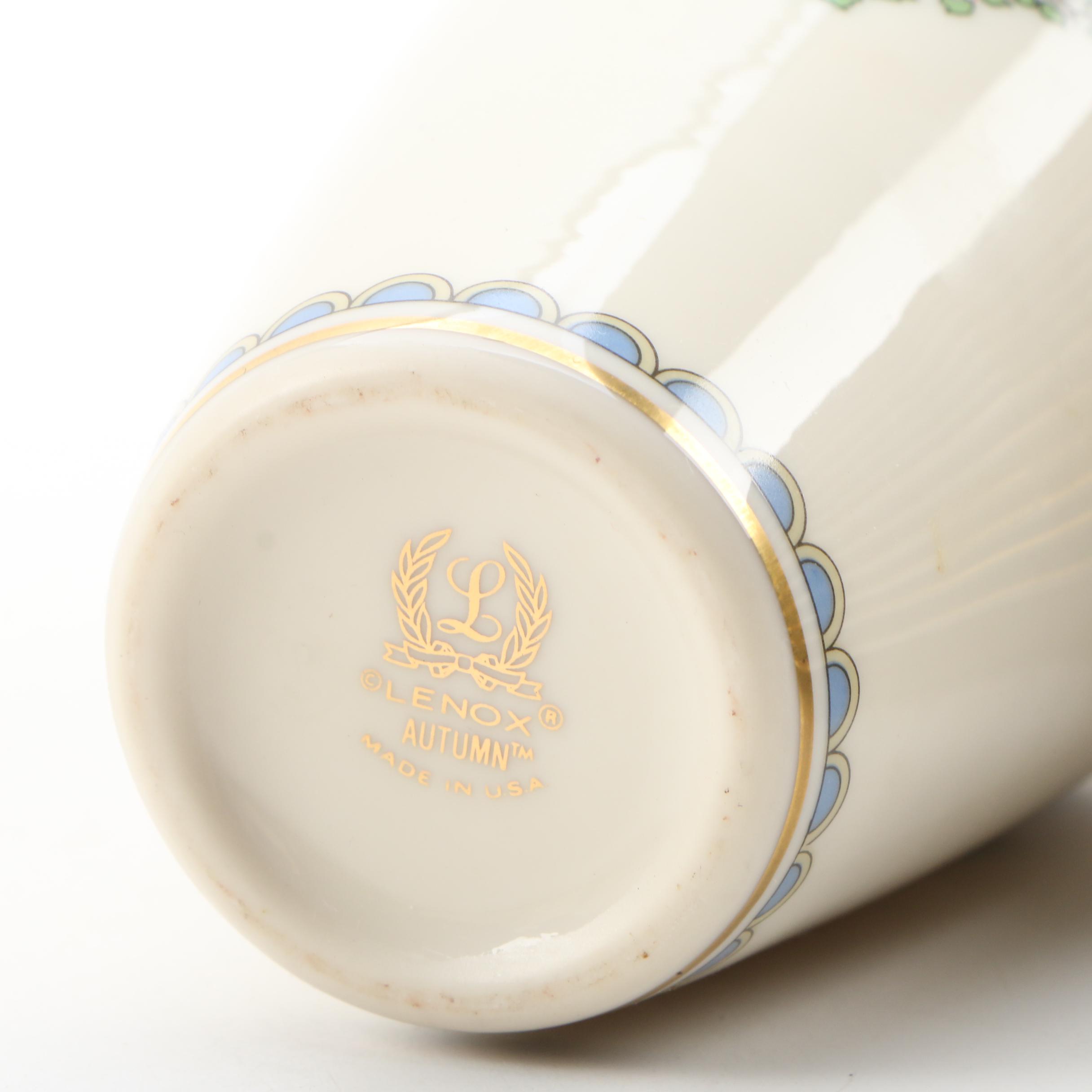 Lenox "Autumn" Bone China Dinnerware and Vase, Mid/Late 20th Century