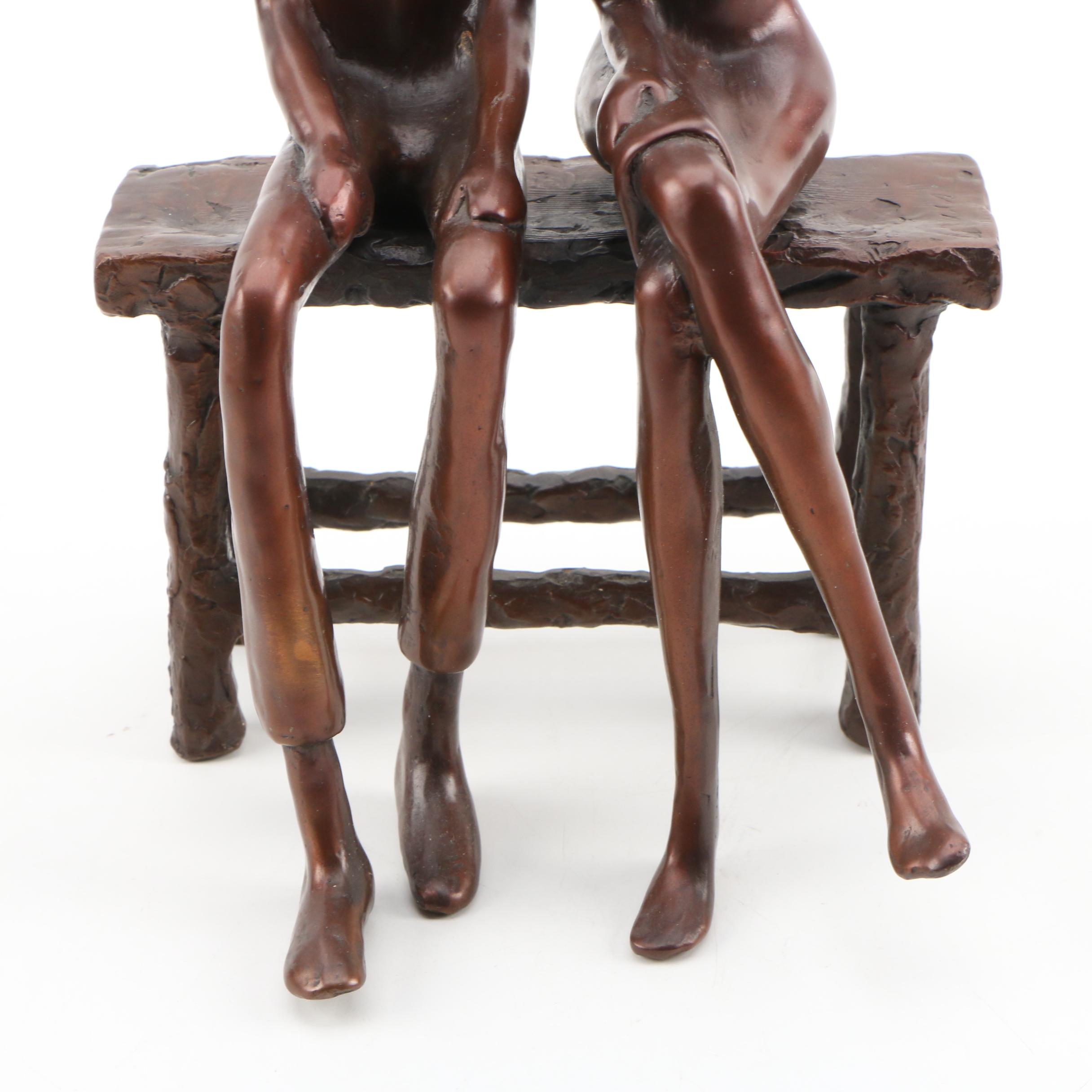 Abstract Cast Metal Figural Sculpture, 20th Century