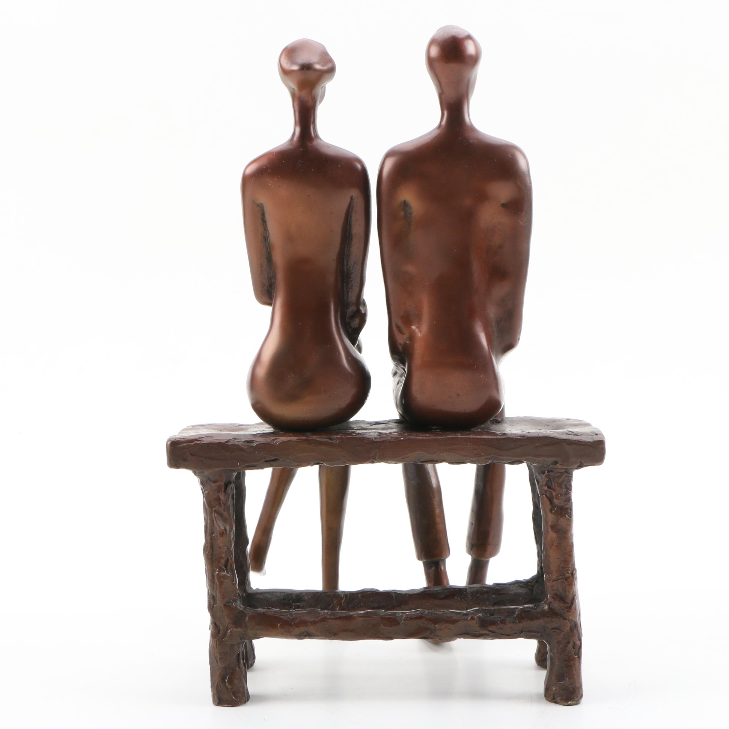 Abstract Cast Metal Figural Sculpture, 20th Century