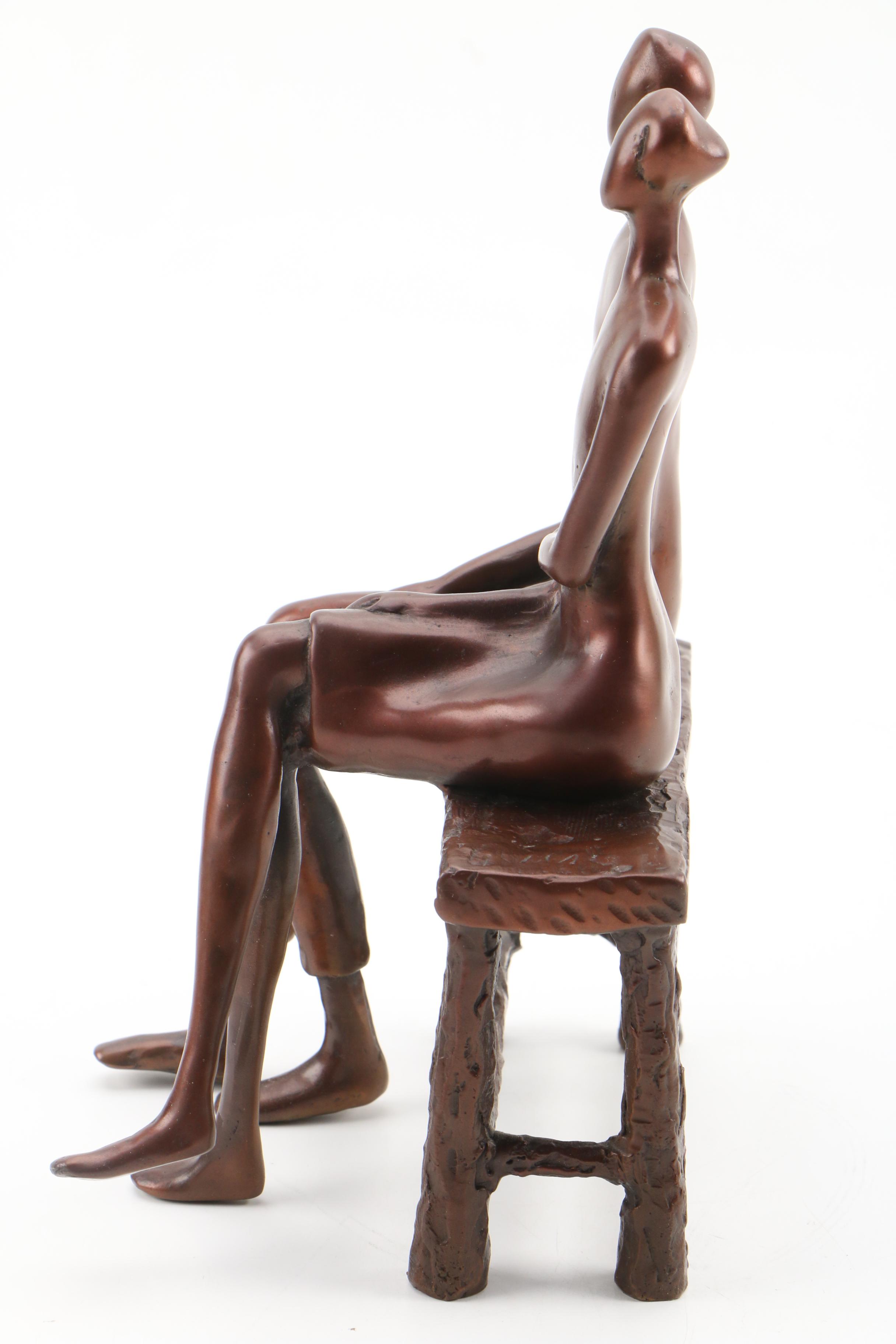 Abstract Cast Metal Figural Sculpture, 20th Century