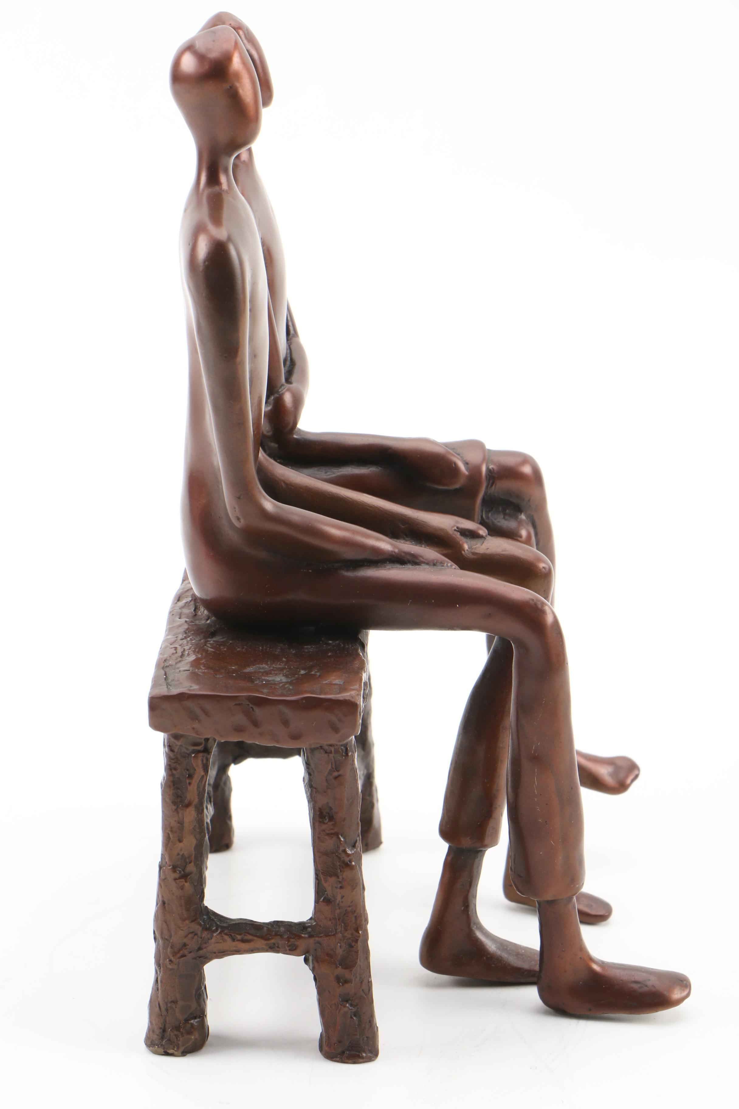 Abstract Cast Metal Figural Sculpture, 20th Century