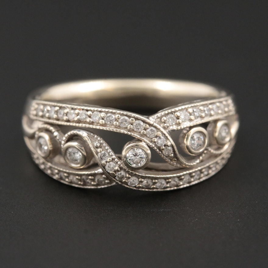 14K White Gold Diamond Ring