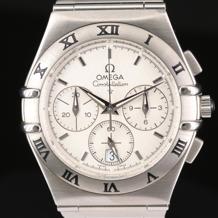 Omega Constellation Stainless Steel Chronograph Wristwatch