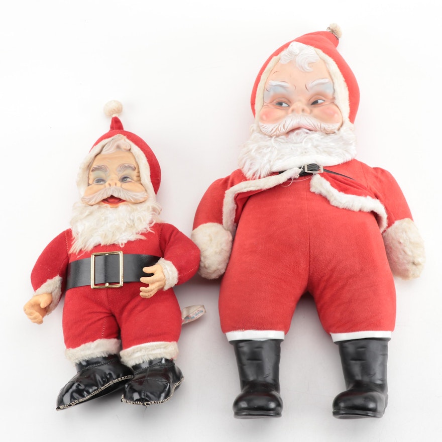 Rushton "Coca Cola" and Other Vintage Plush Santas