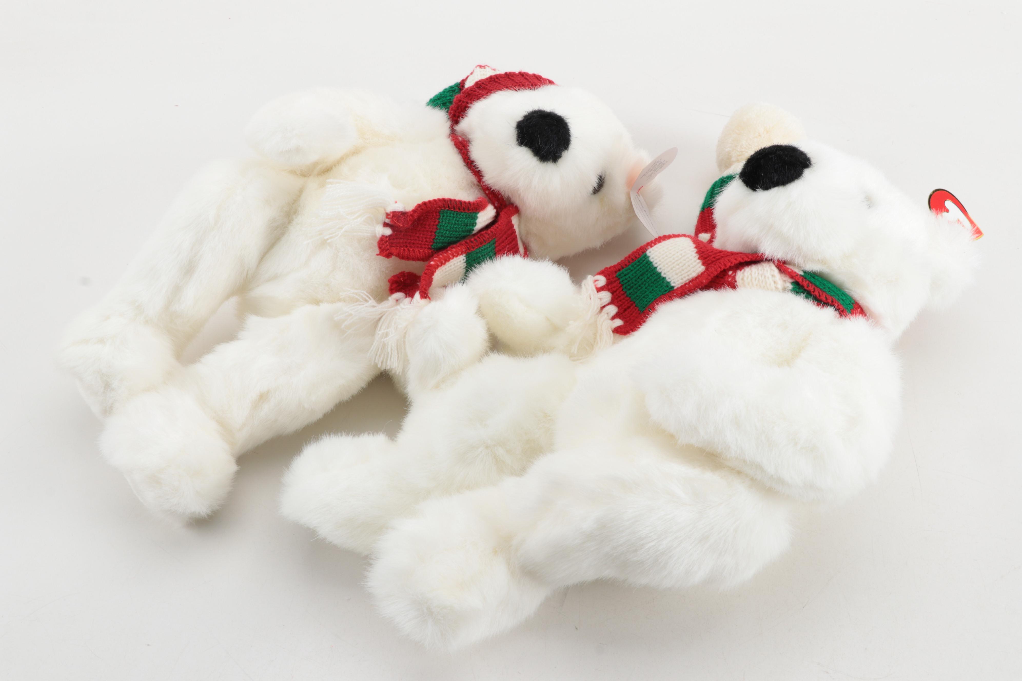 Ty Beanie Buddy "Holiday Bear" Plush Bears with Tags, 1997