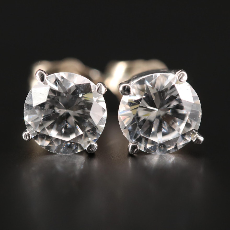 14K White Gold YAG Earrings