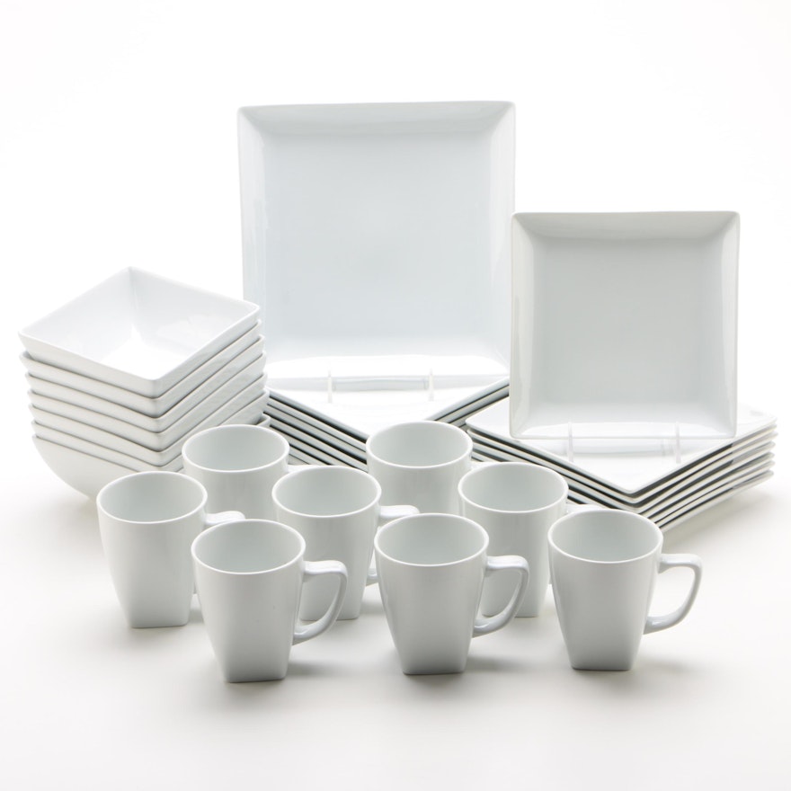 Crate and Barrel White Dinnerware