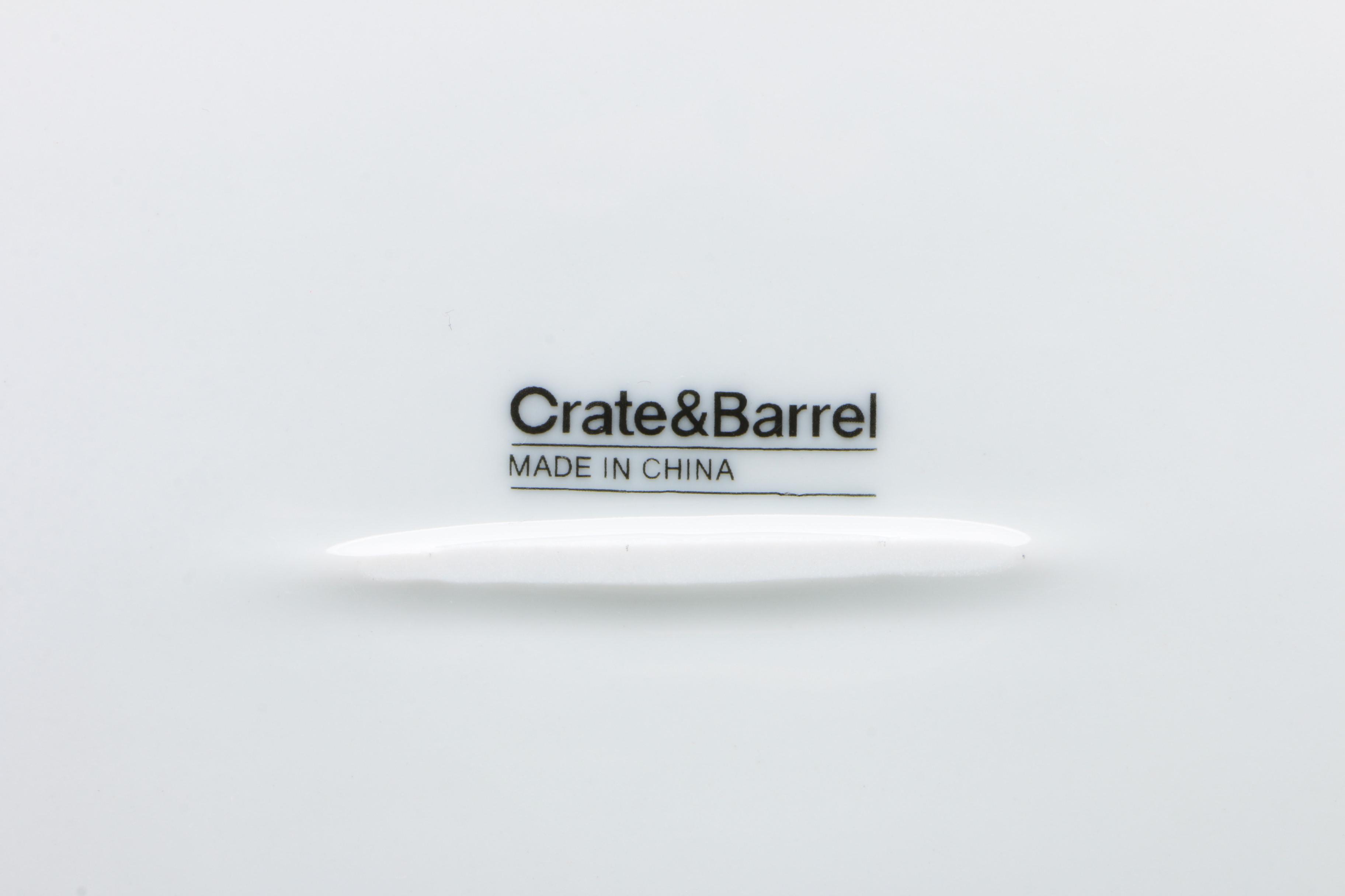 Crate and Barrel White Dinnerware