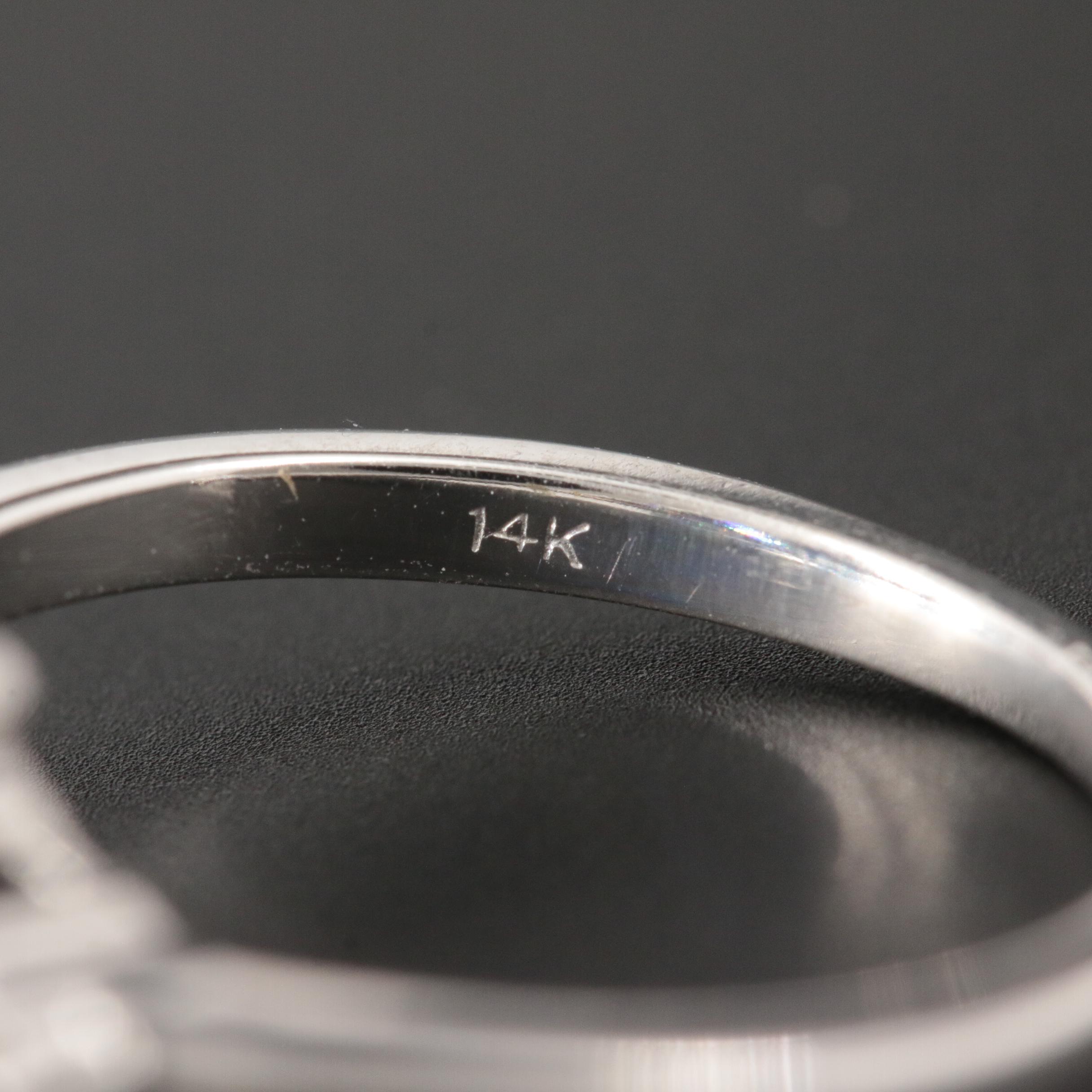 14K White Gold Sapphire and Diamond Ring