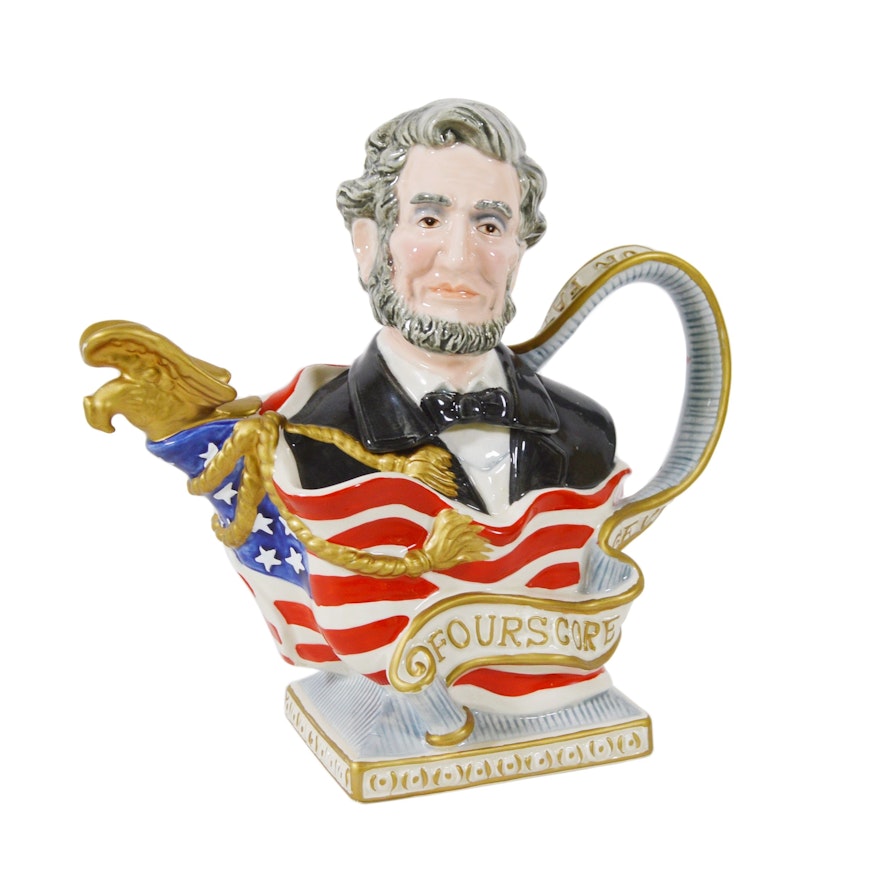 Fitz and Floyd "Abraham Lincoln" Americana  Collectors Edition Teapot