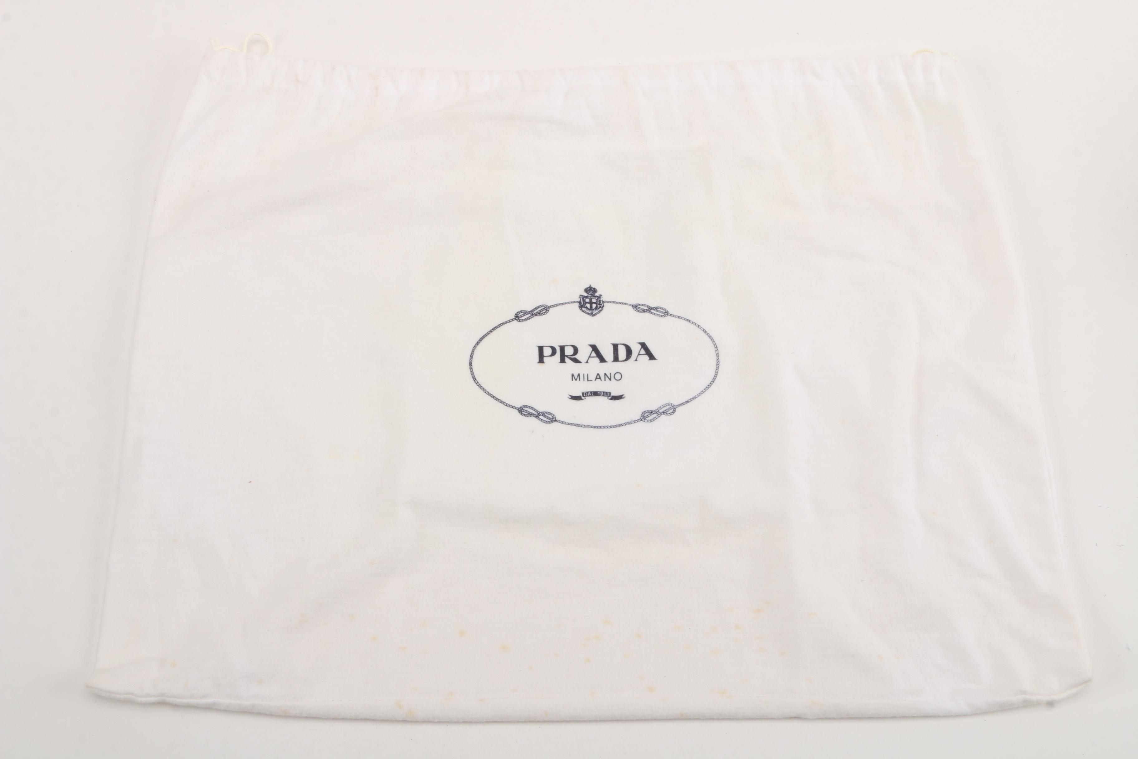 Prada Tessuto Bacheli Ebano Tote with Interwoven Tortoise Acrylic Straps