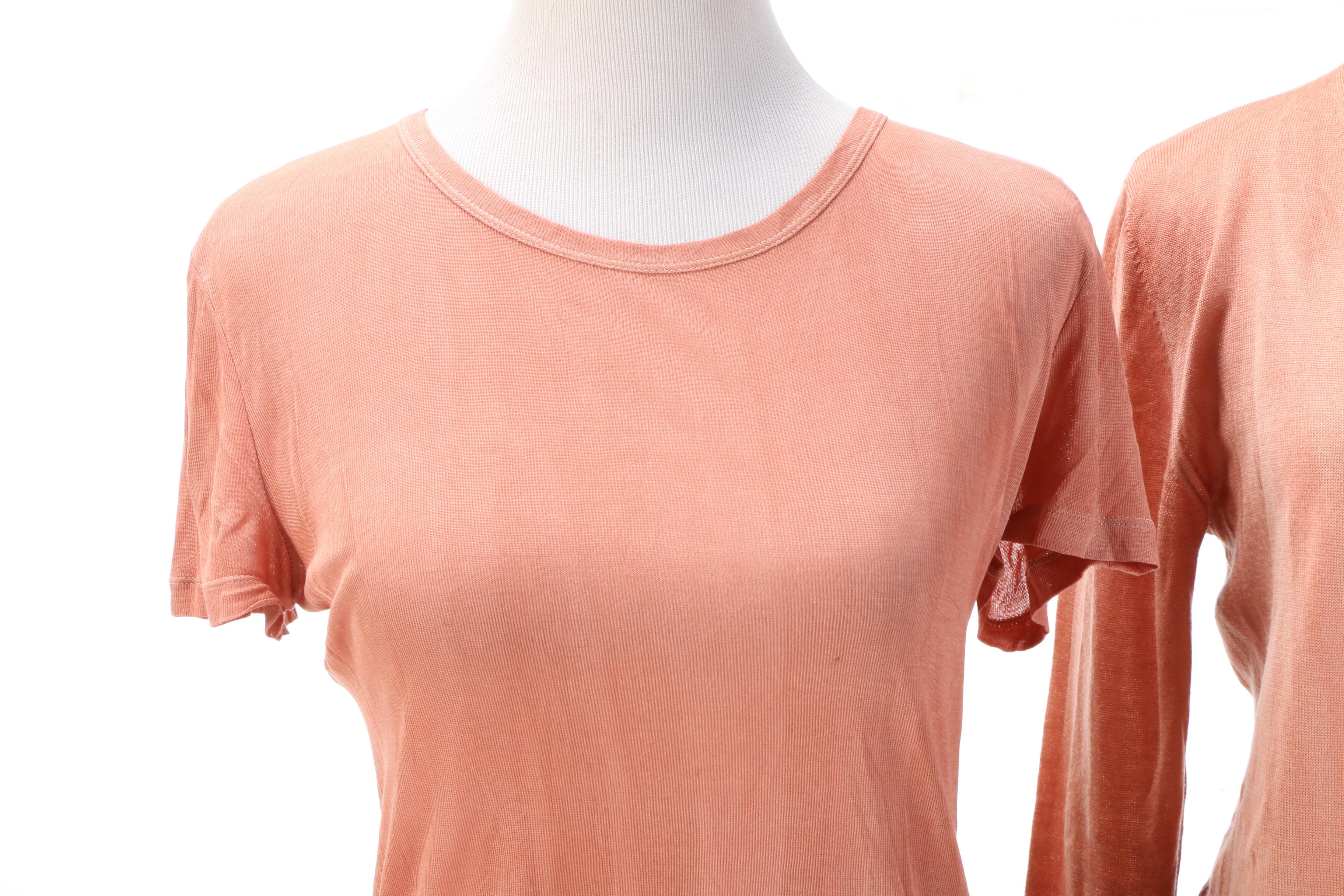 Prada Ombré Silk Blend Knit T-Shirt and Cardigan