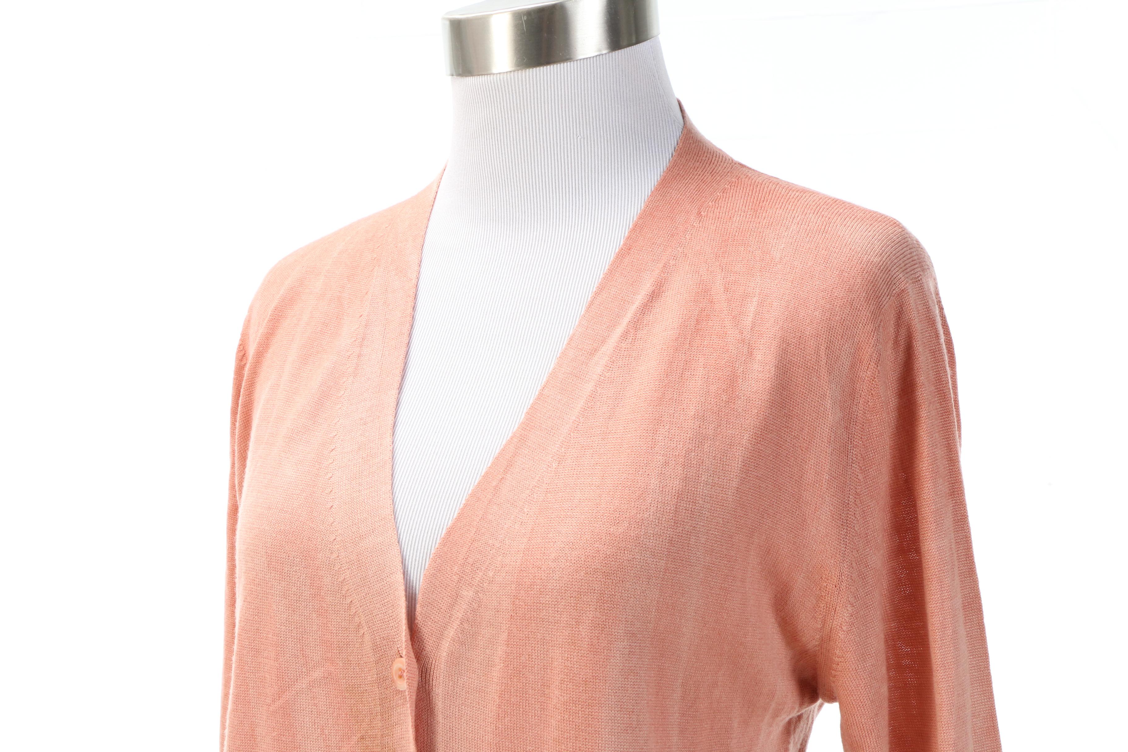 Prada Ombré Silk Blend Knit T-Shirt and Cardigan
