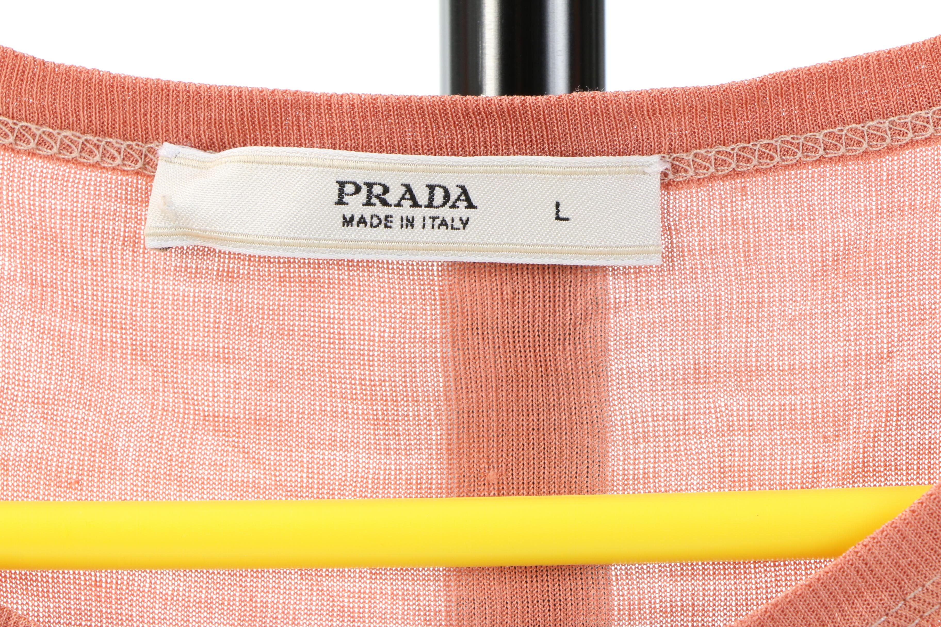 Prada Ombré Silk Blend Knit T-Shirt and Cardigan