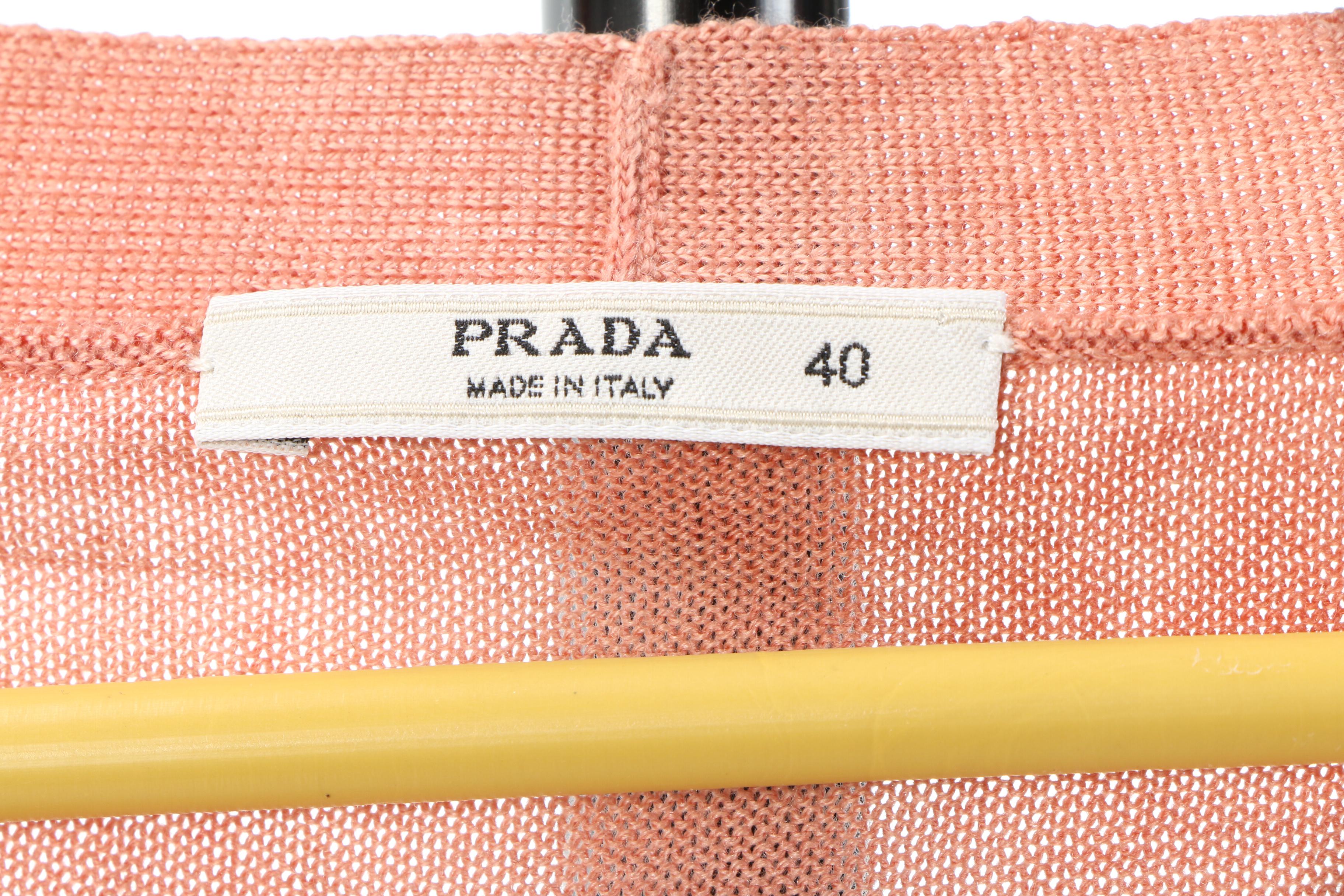 Prada Ombré Silk Blend Knit T-Shirt and Cardigan