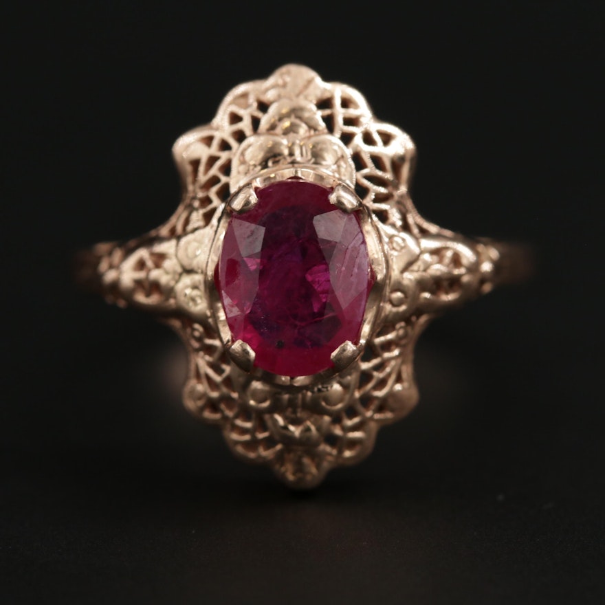 14K Rose Gold Ruby Ring