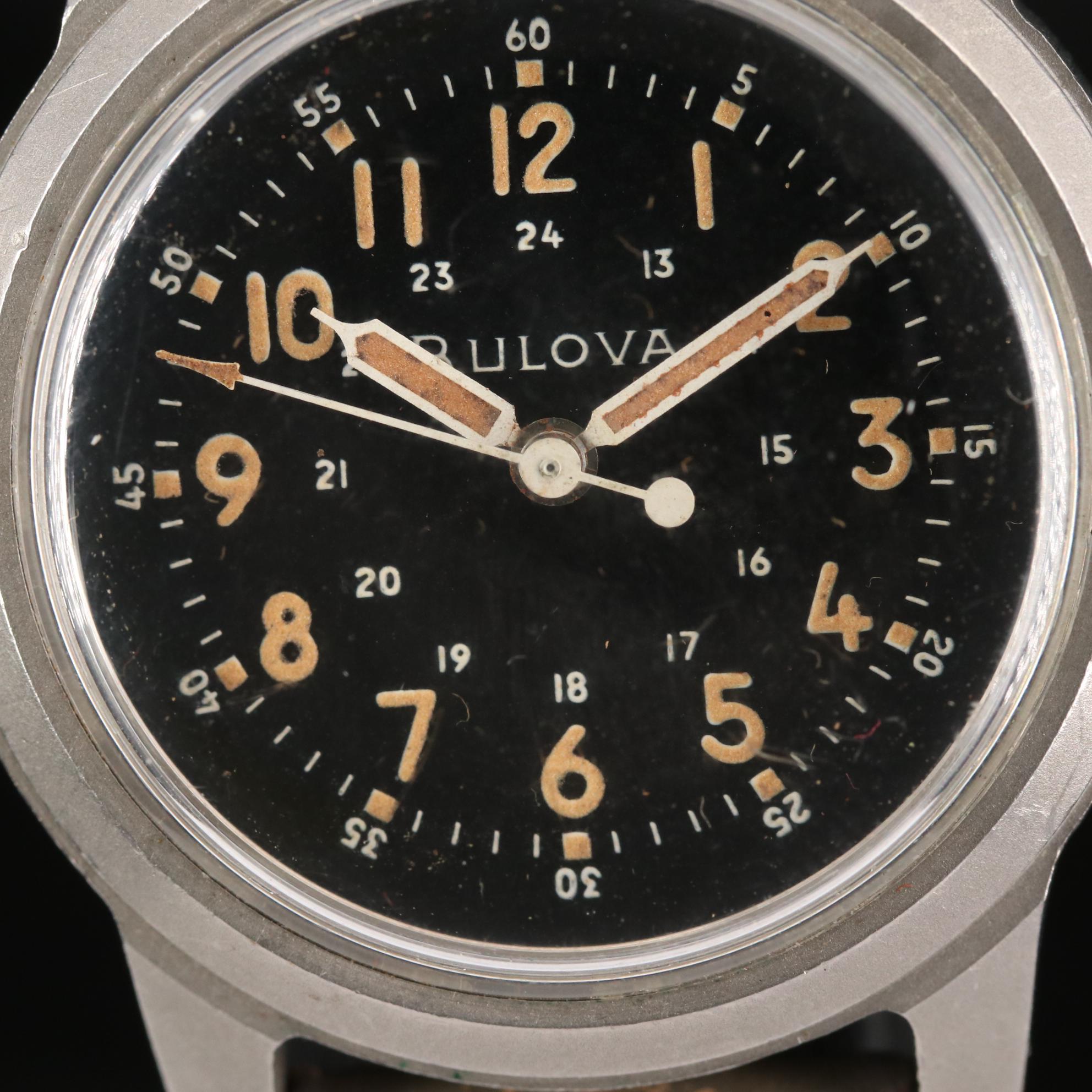 Bulova Military Navigation Type A17A Stainless Steel Stem Wind Watch, 1958