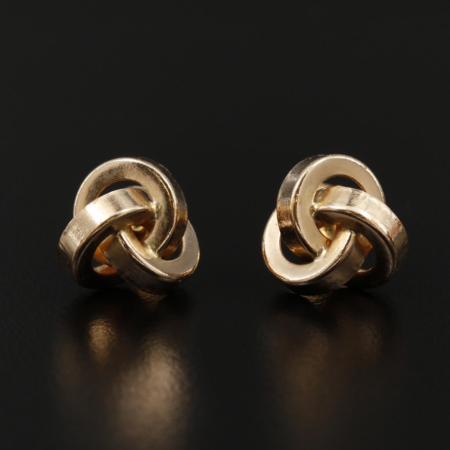 14K Yellow Gold Knot Earrings