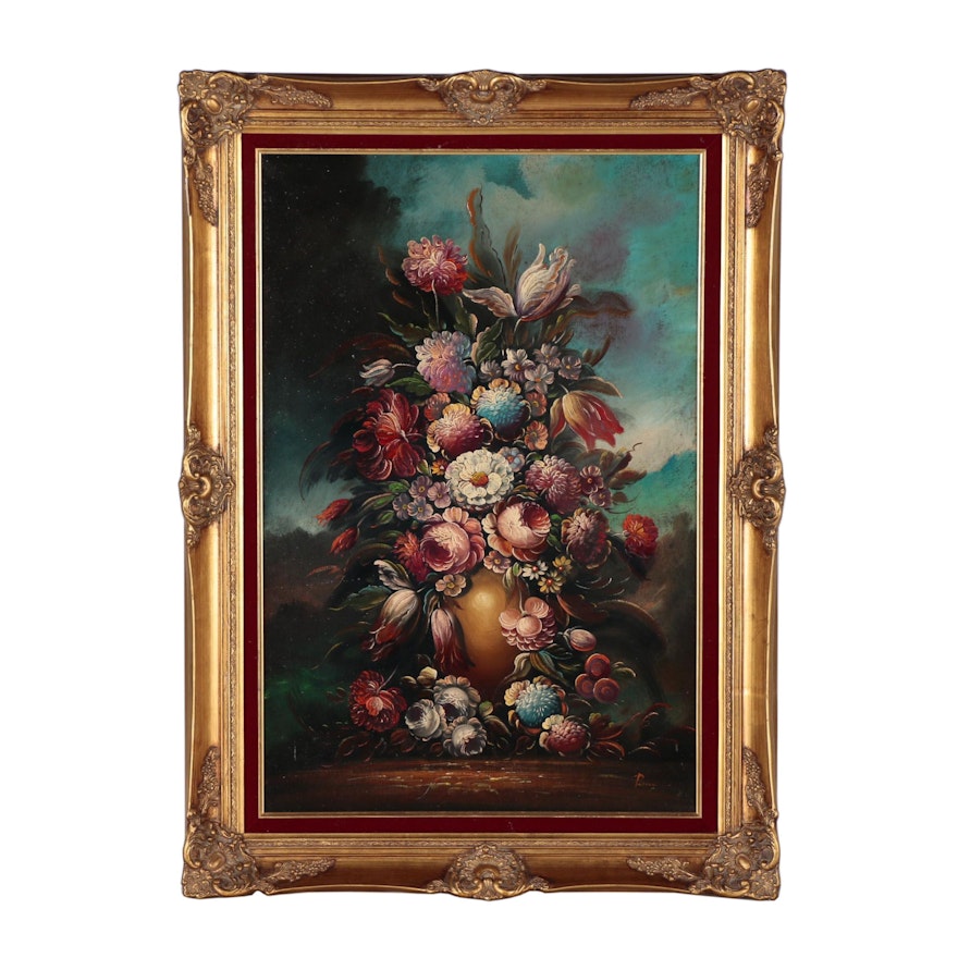 Taglia Pierry Floral Still Life Oil Painting | EBTH Taglia Pierry Floral Still Life Oil Painting | EBTH