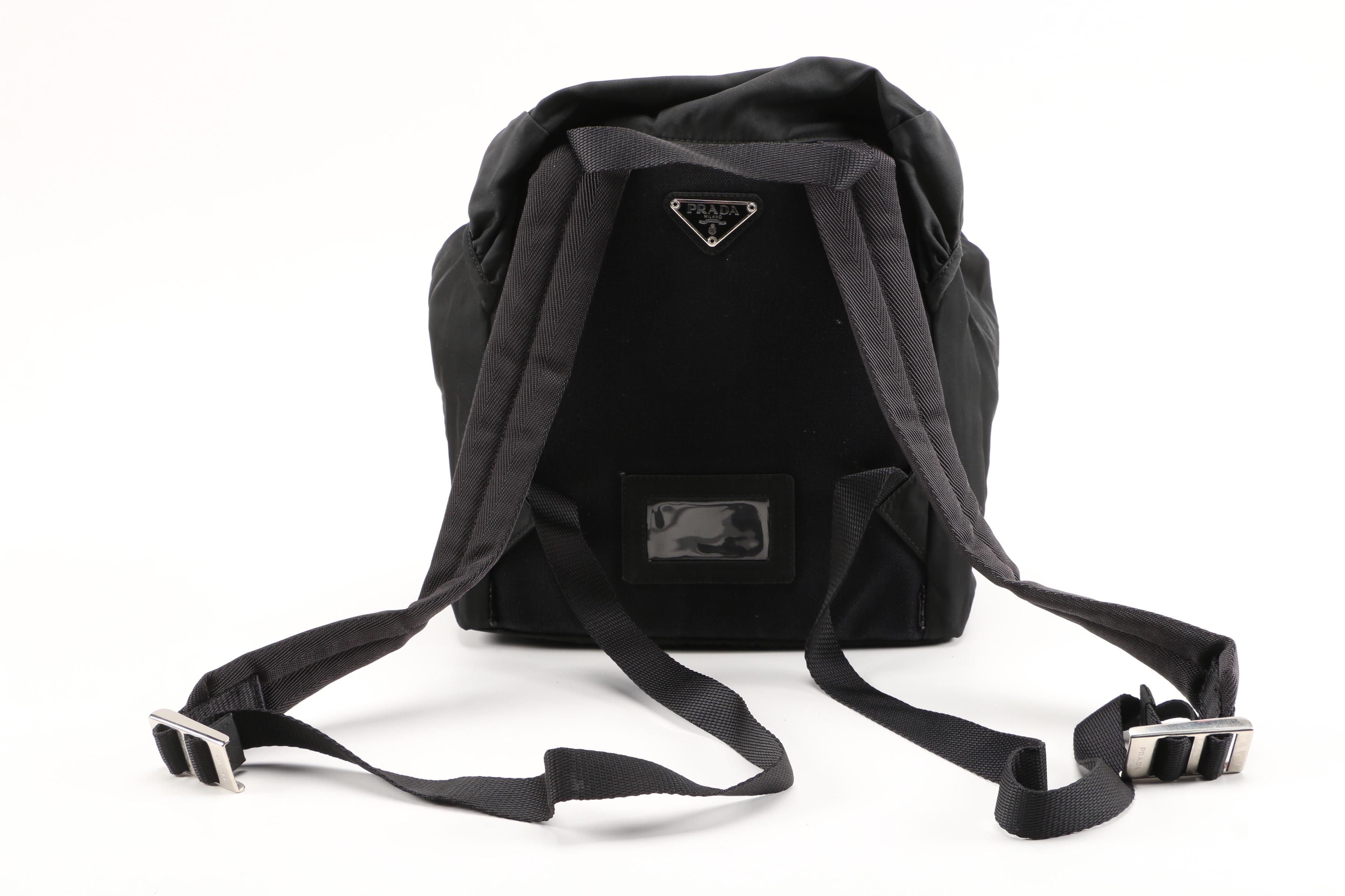 Prada Nero Tessuto Montagna Mini Backpack Purse