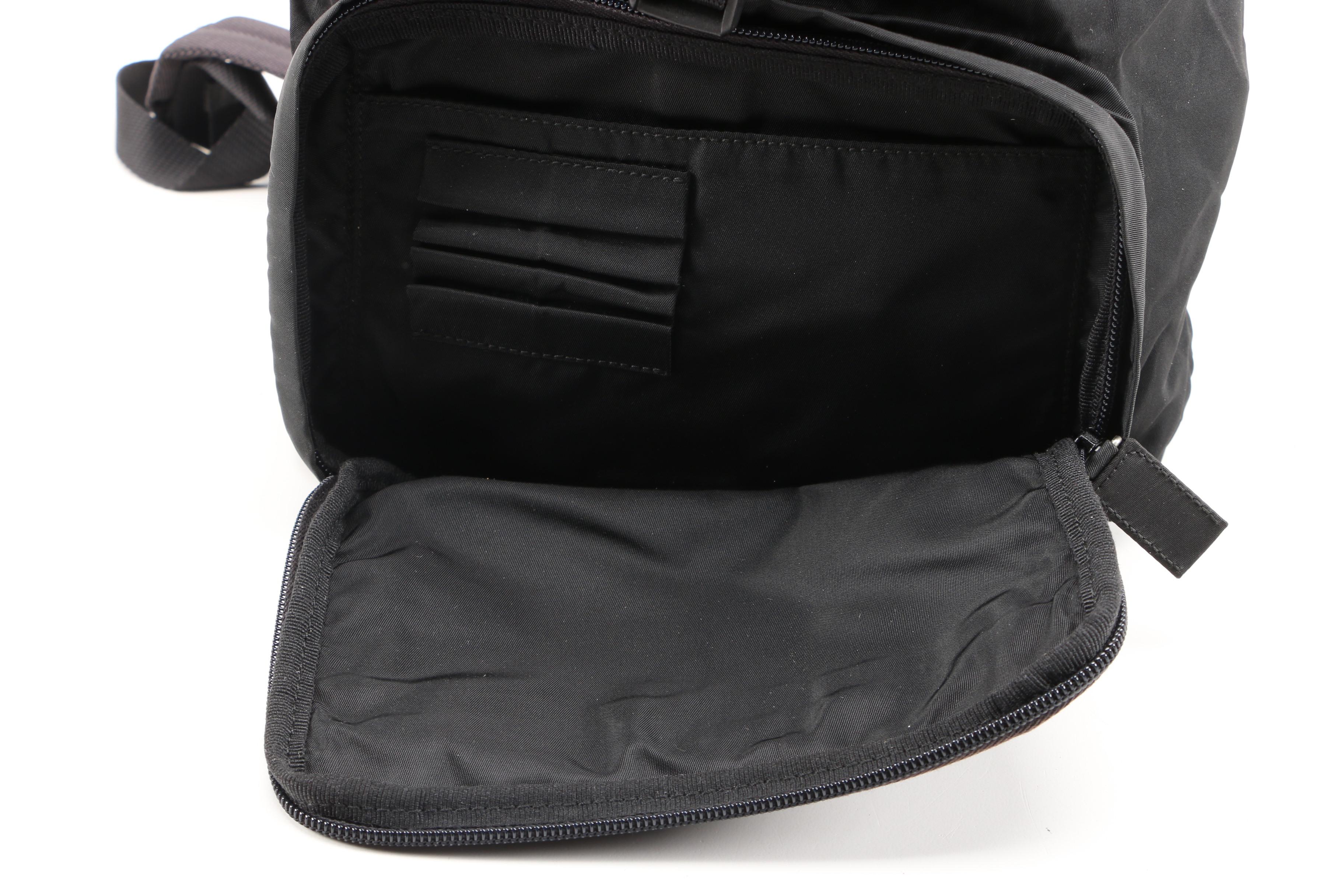 Prada Nero Tessuto Montagna Mini Backpack Purse