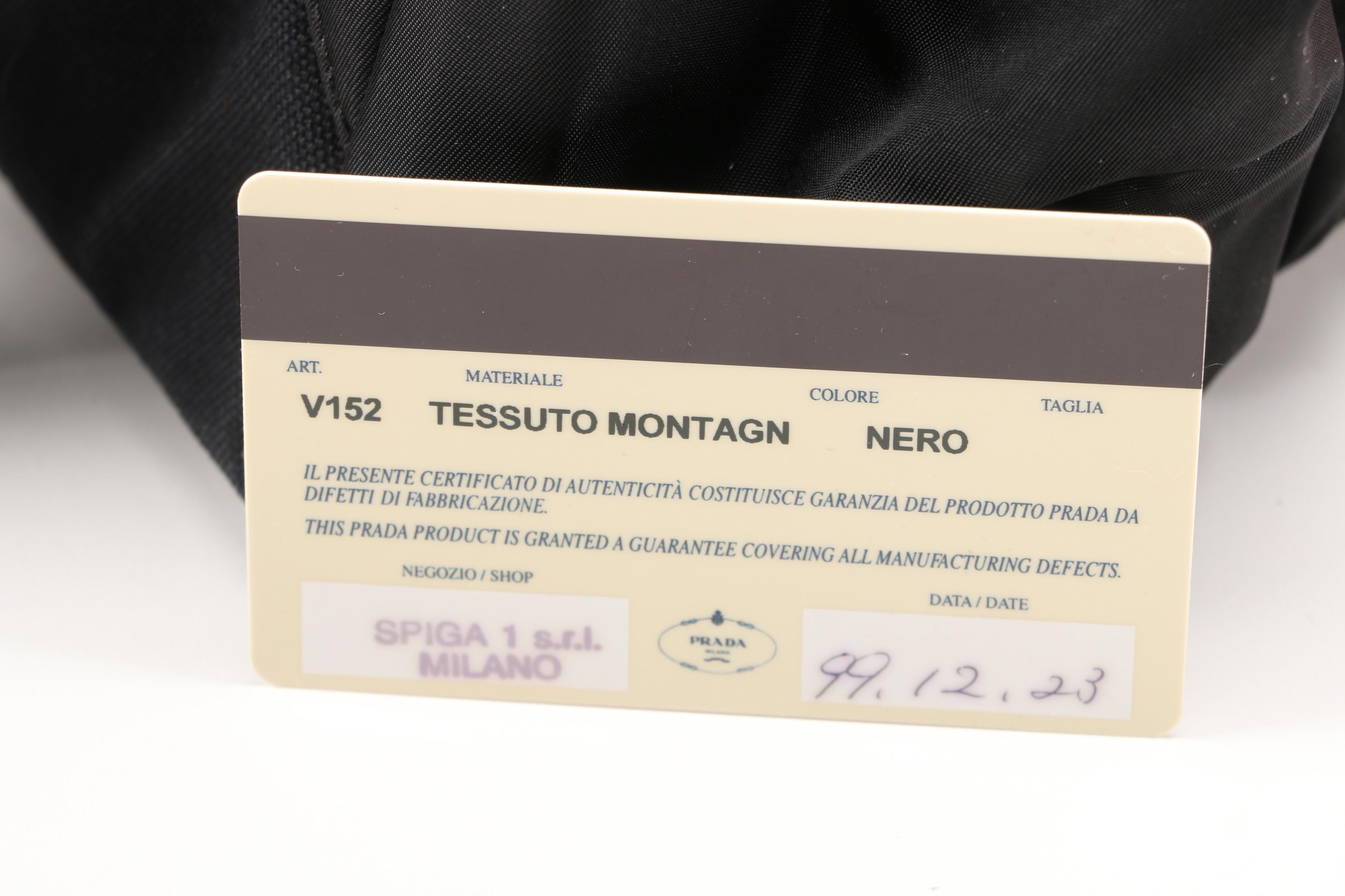 Prada Nero Tessuto Montagna Mini Backpack Purse