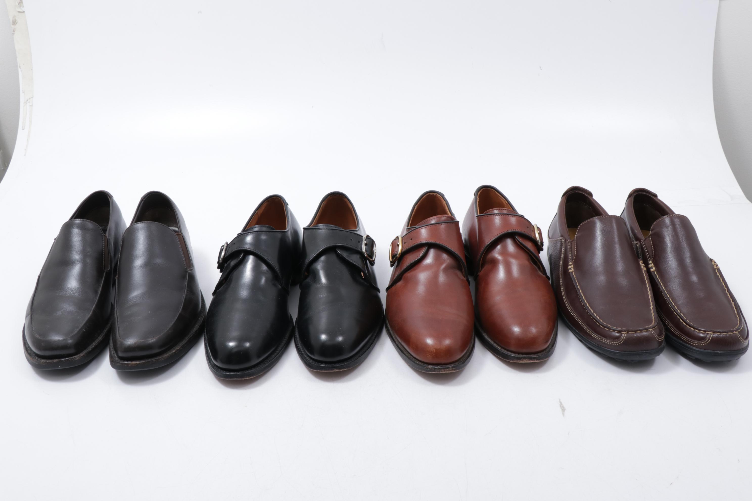 Men's Prada, Allen Edmonds and Cole Haan Leather Monk Strap Shoes and Loafers