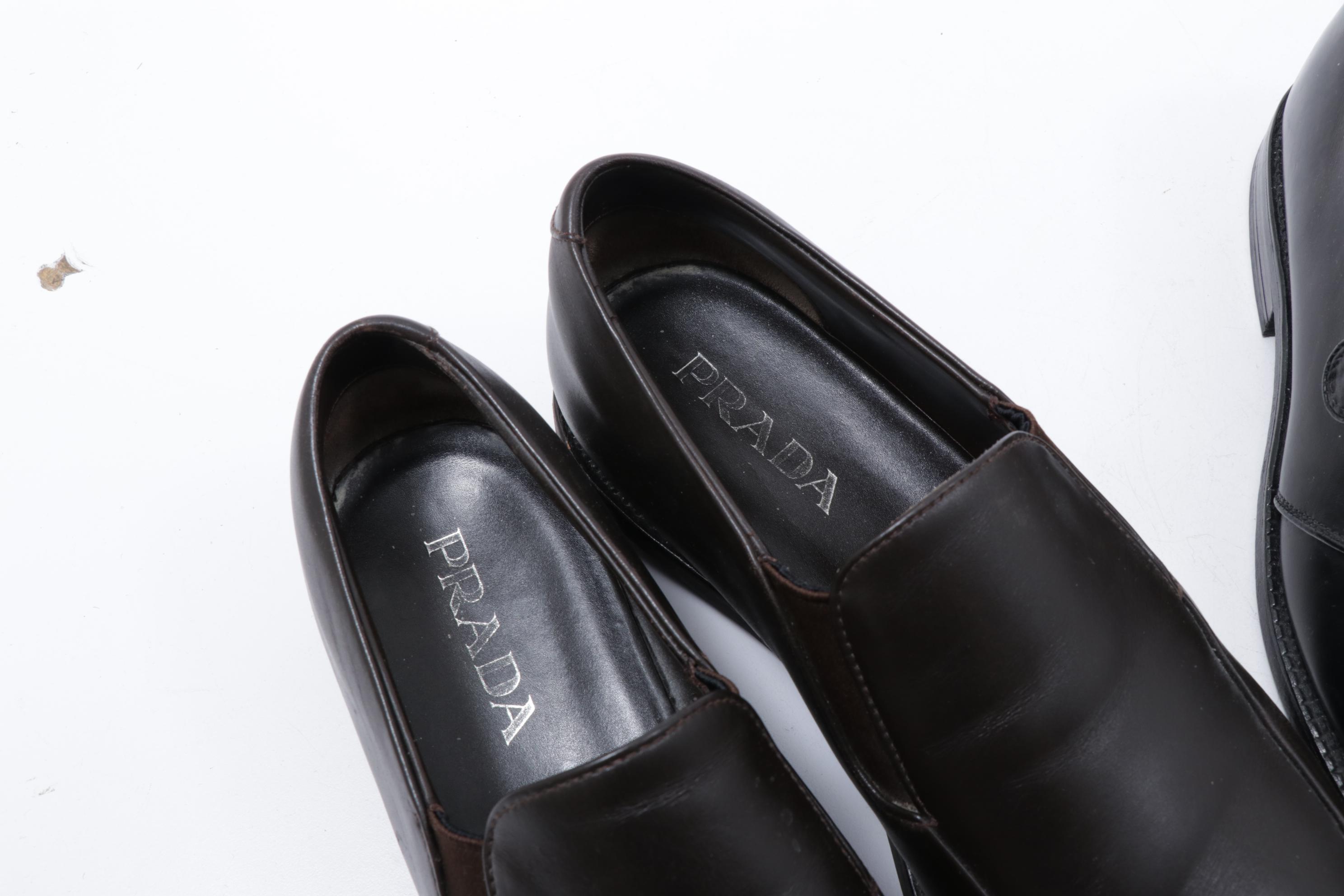 Men's Prada, Allen Edmonds and Cole Haan Leather Monk Strap Shoes and Loafers