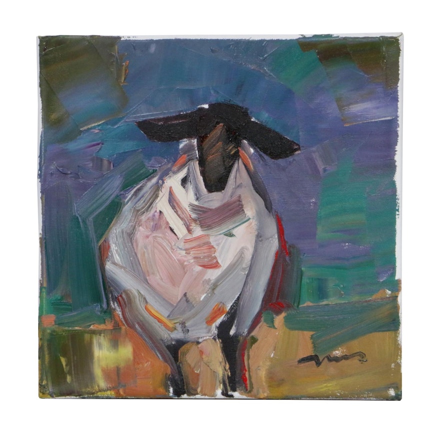 Jose Trujillo Oil Painting "The Sheep," 2019