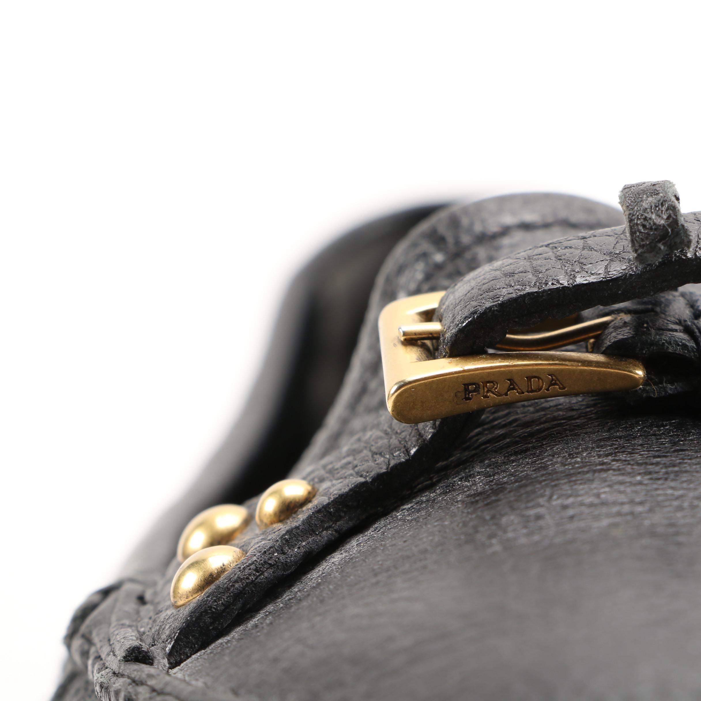 Prada Driving Loafers in Black and Navy Textured Daino Leather