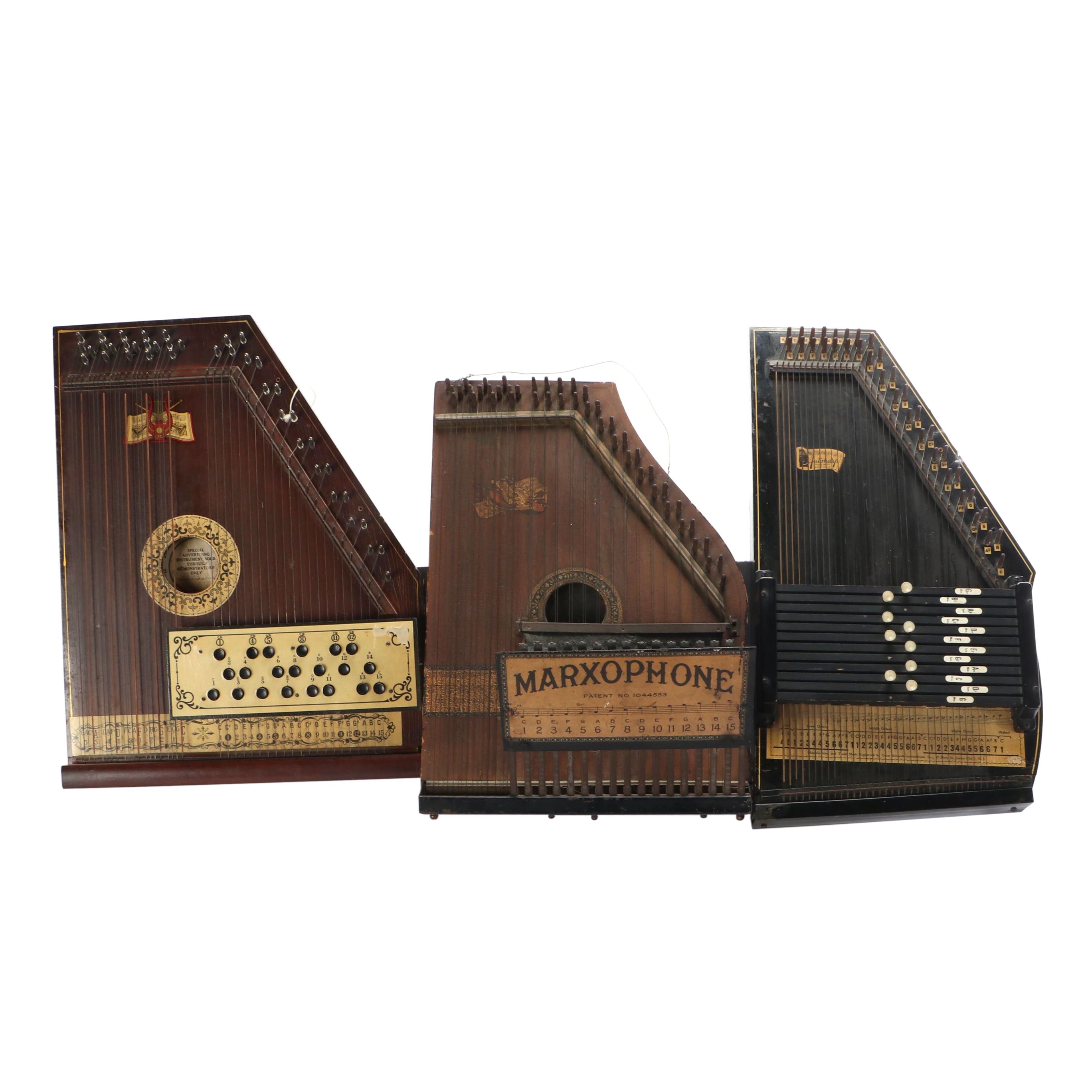 Oscar Schmidt and Paramount Autoharps with Marxophone