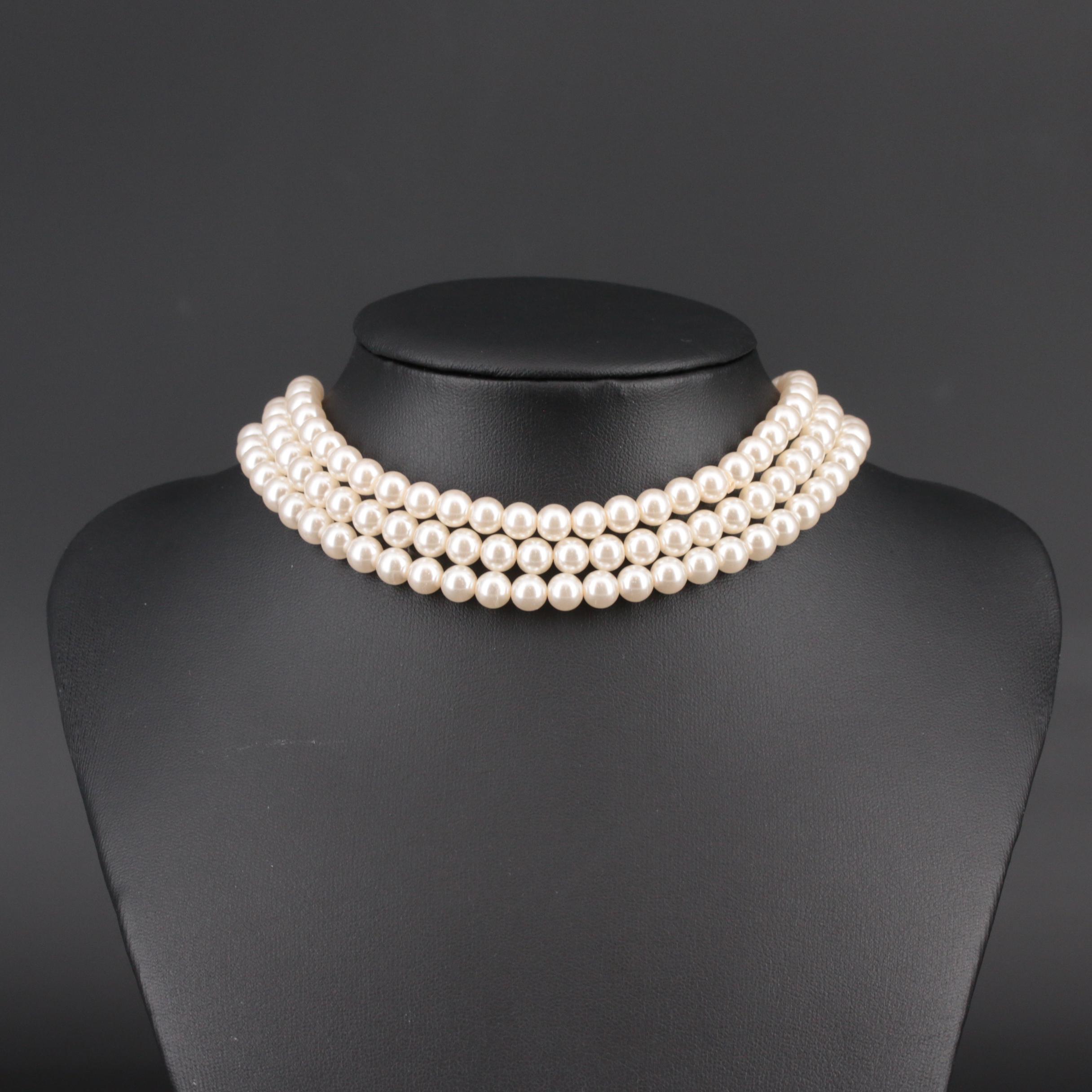 Pearl Multi-Strand Choker Necklace