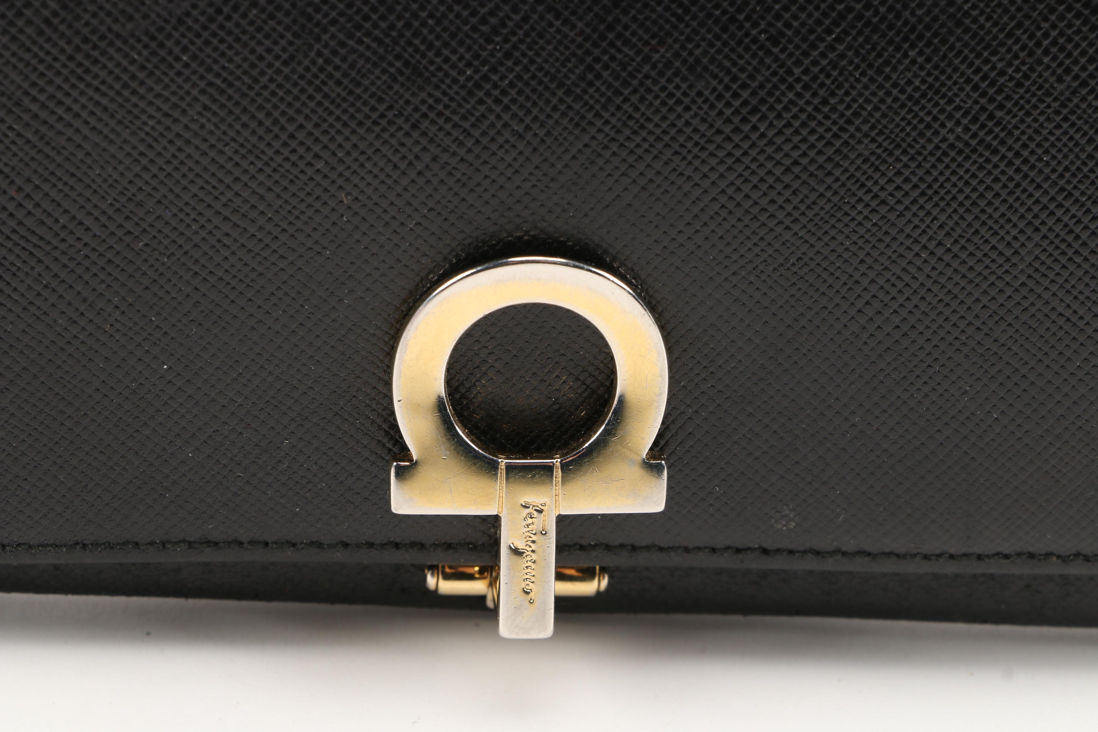 Salvatore Ferragamo Gancini Wallet and Prada Card holder in Saffiano Leather