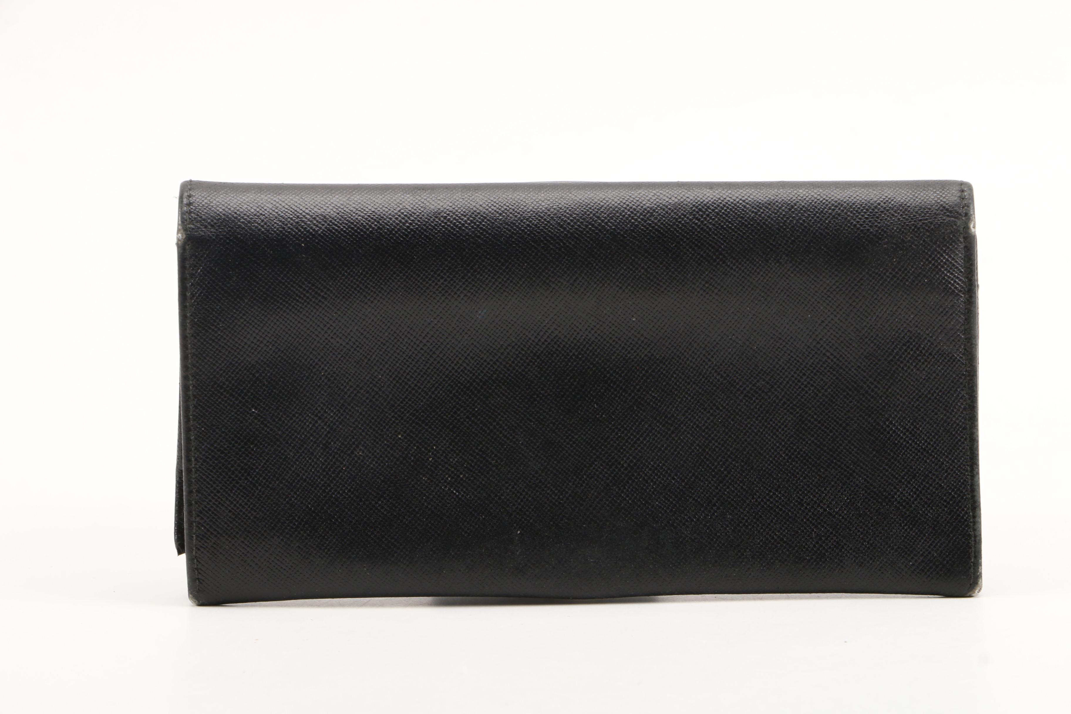 Salvatore Ferragamo Gancini Wallet and Prada Card holder in Saffiano Leather