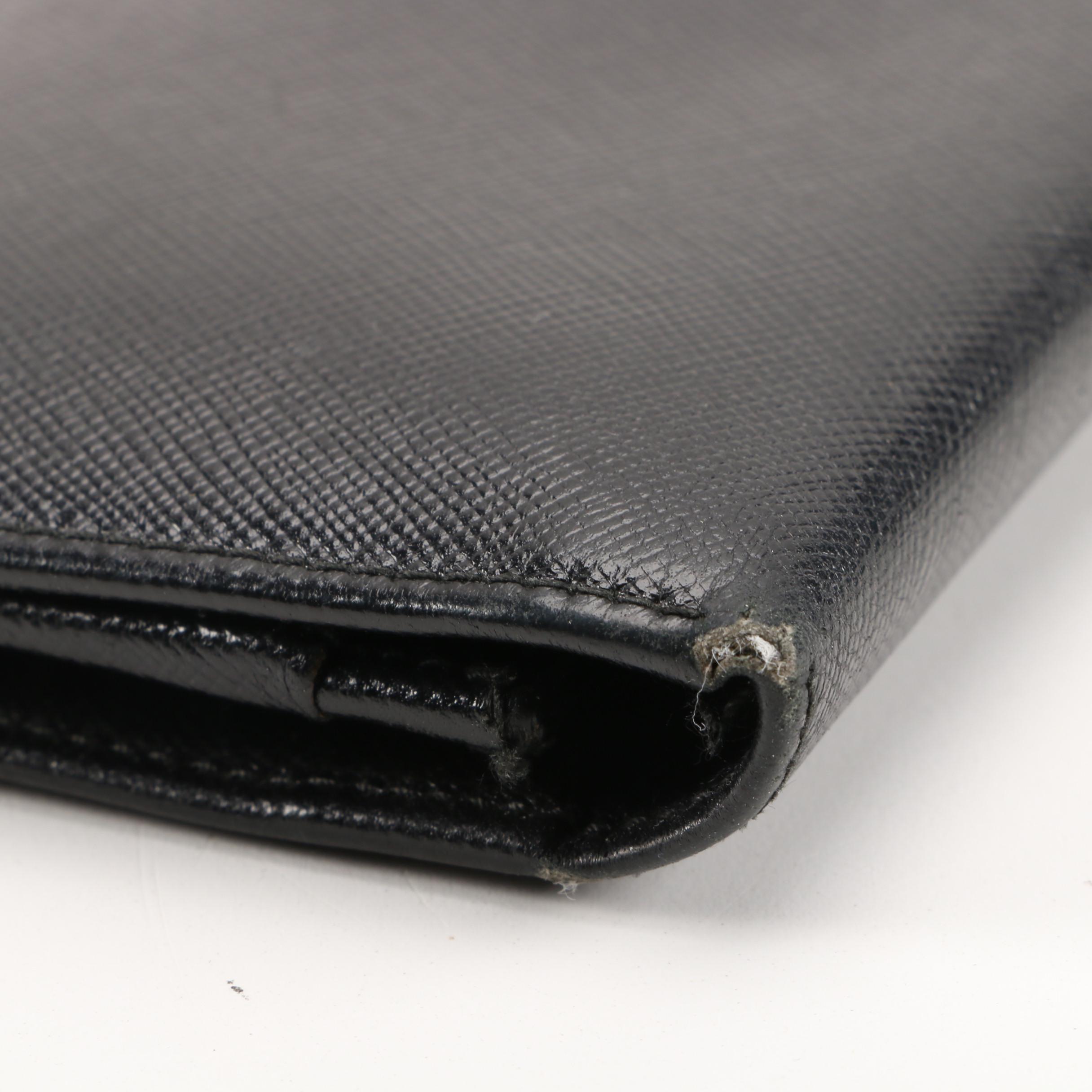 Salvatore Ferragamo Gancini Wallet and Prada Card holder in Saffiano Leather