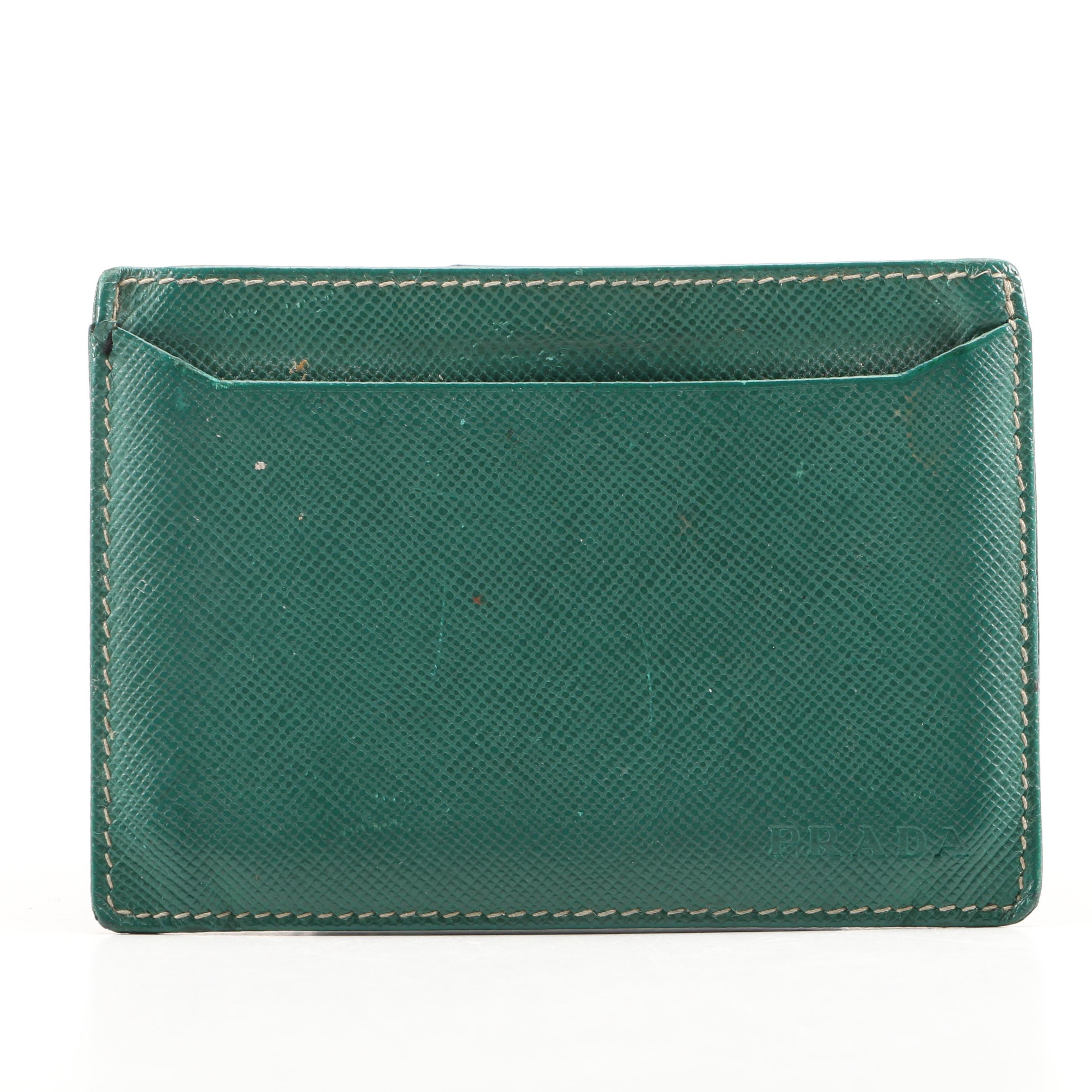 Salvatore Ferragamo Gancini Wallet and Prada Card holder in Saffiano Leather