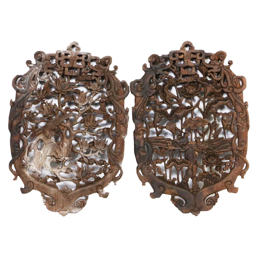 Chinese Carved Wood Wall Hangings
