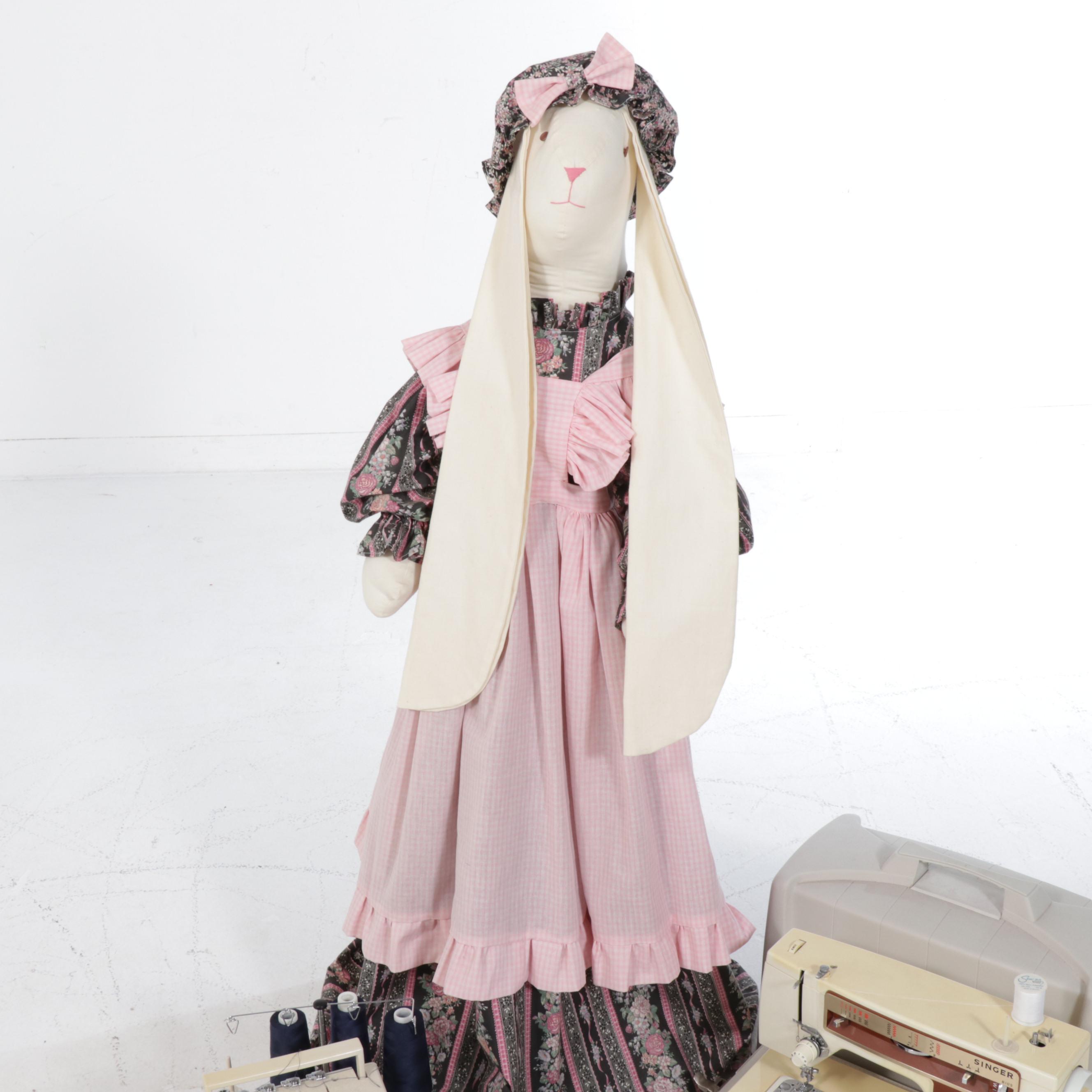 Simplicity, Singer 6105 Sewing Machines and Kenmore Vacuum with Bunny Cover