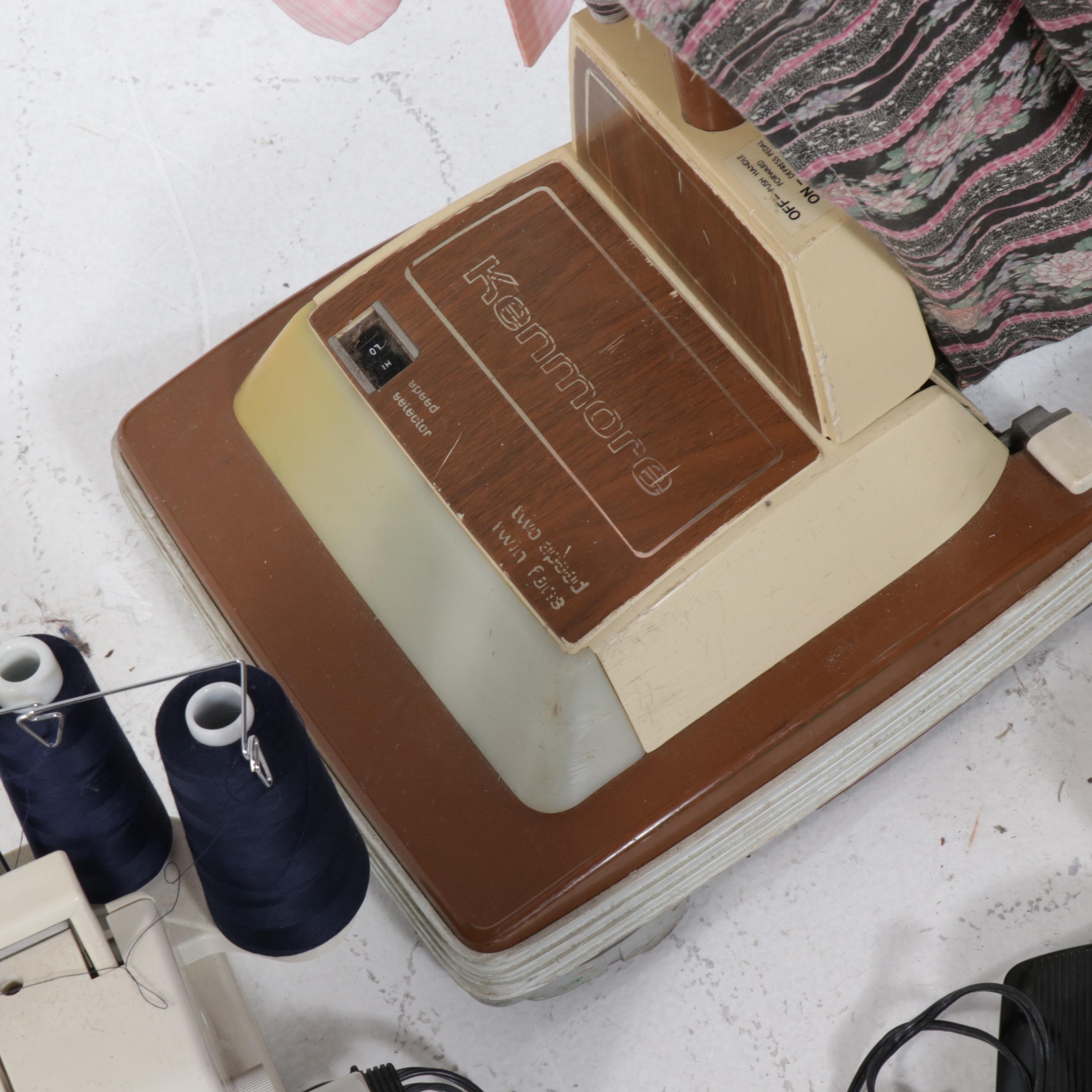 Simplicity, Singer 6105 Sewing Machines and Kenmore Vacuum with Bunny Cover