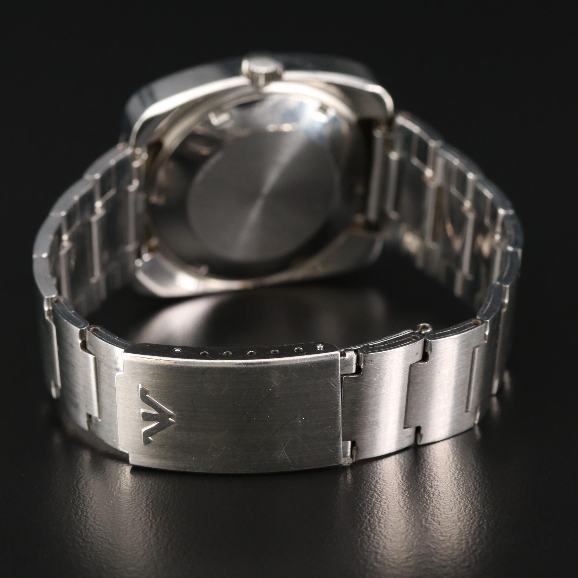 Vintage Wittnauer Day-Date Stainless Steel Automatic Watch