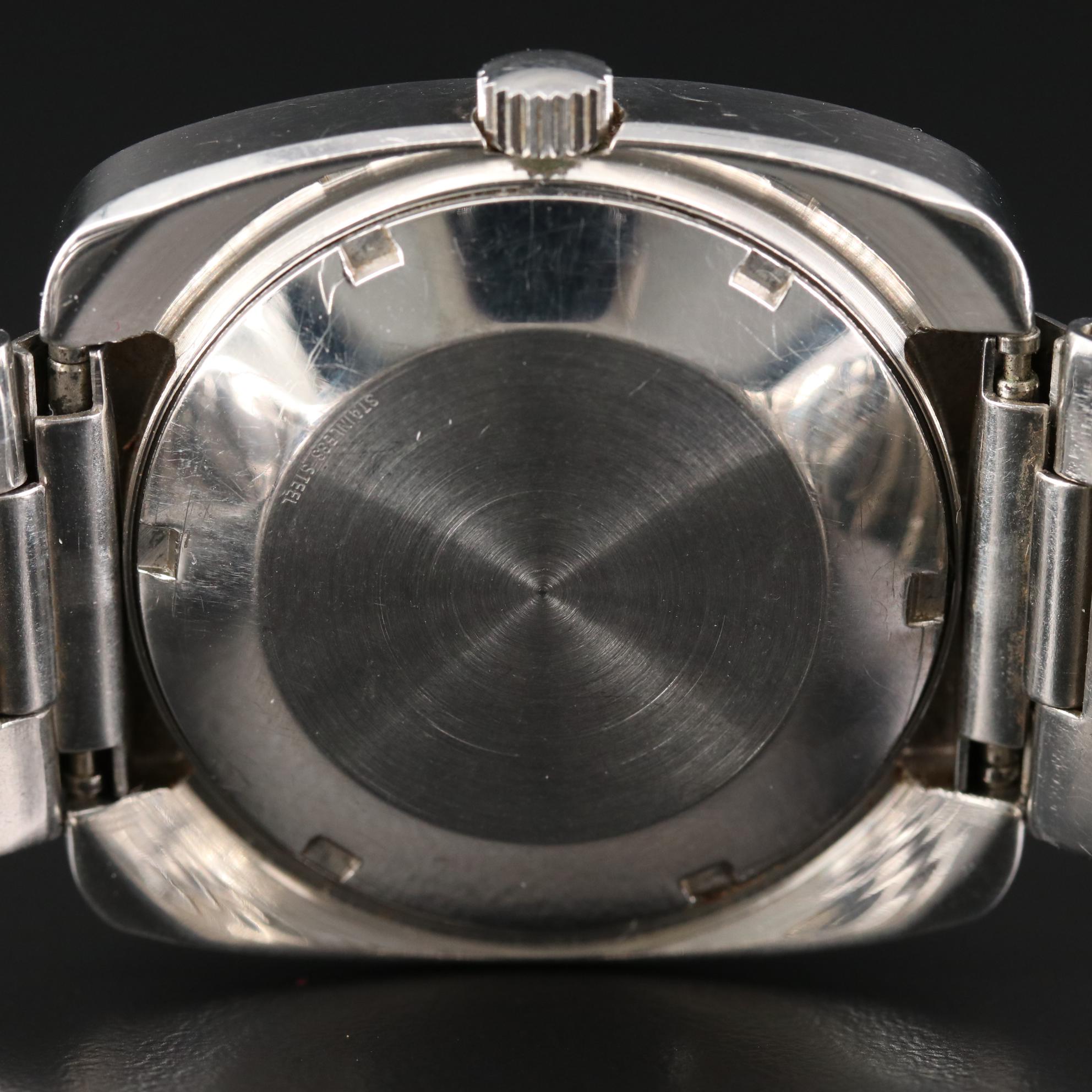 Vintage Wittnauer Day-Date Stainless Steel Automatic Watch